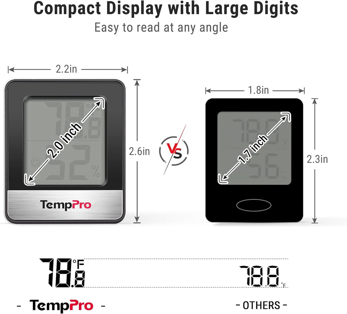 TempPro TP49 Digital Hygrometer Indoor Thermometer Humidity Meter Room Thermometer with Temperature and Humidity Monitor Mini Hygrometer Humidity Meter (Previously ThermoPro)