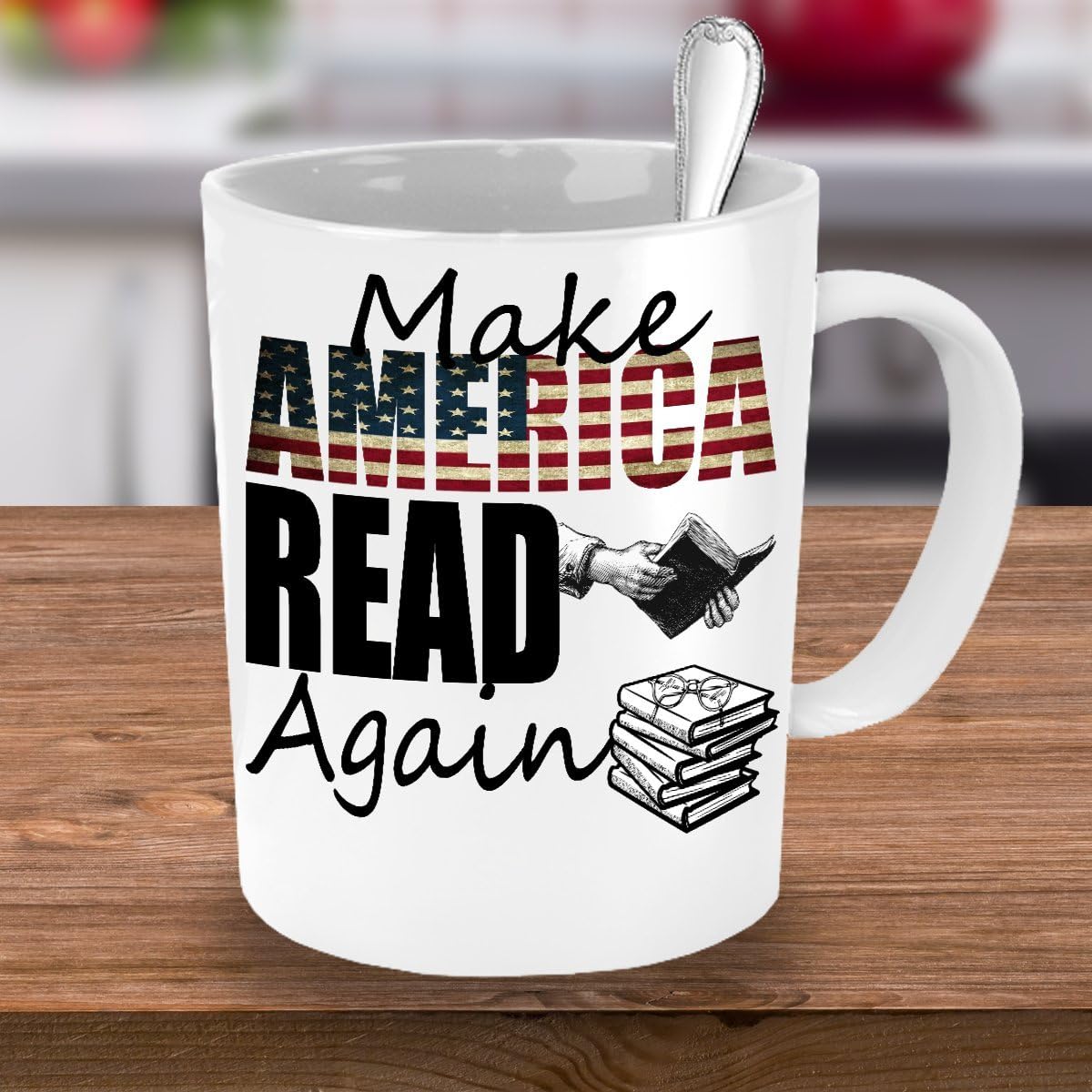 MAKE AMERICA READ AGAIN MUG ~ Book lover -I love hot girls - go away -reading quote - funny love to read - mug if you can read this - librarian gifts -White coffee Tea Cup 11 Oz