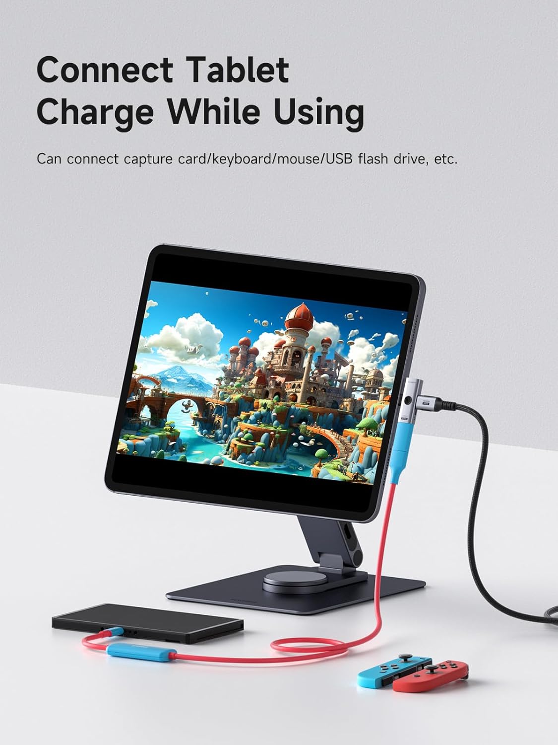 Hagibis USB-C Splitter with 100W Fast Charging and 10Gbps USB 3.2, 2 in 1 OTG Adapter for iPhone 16/15 Pro Max, iPad Pro, MacBook, Rog Ally, Steam Deck, Quest 3 2 (TUA08 USB + PD)