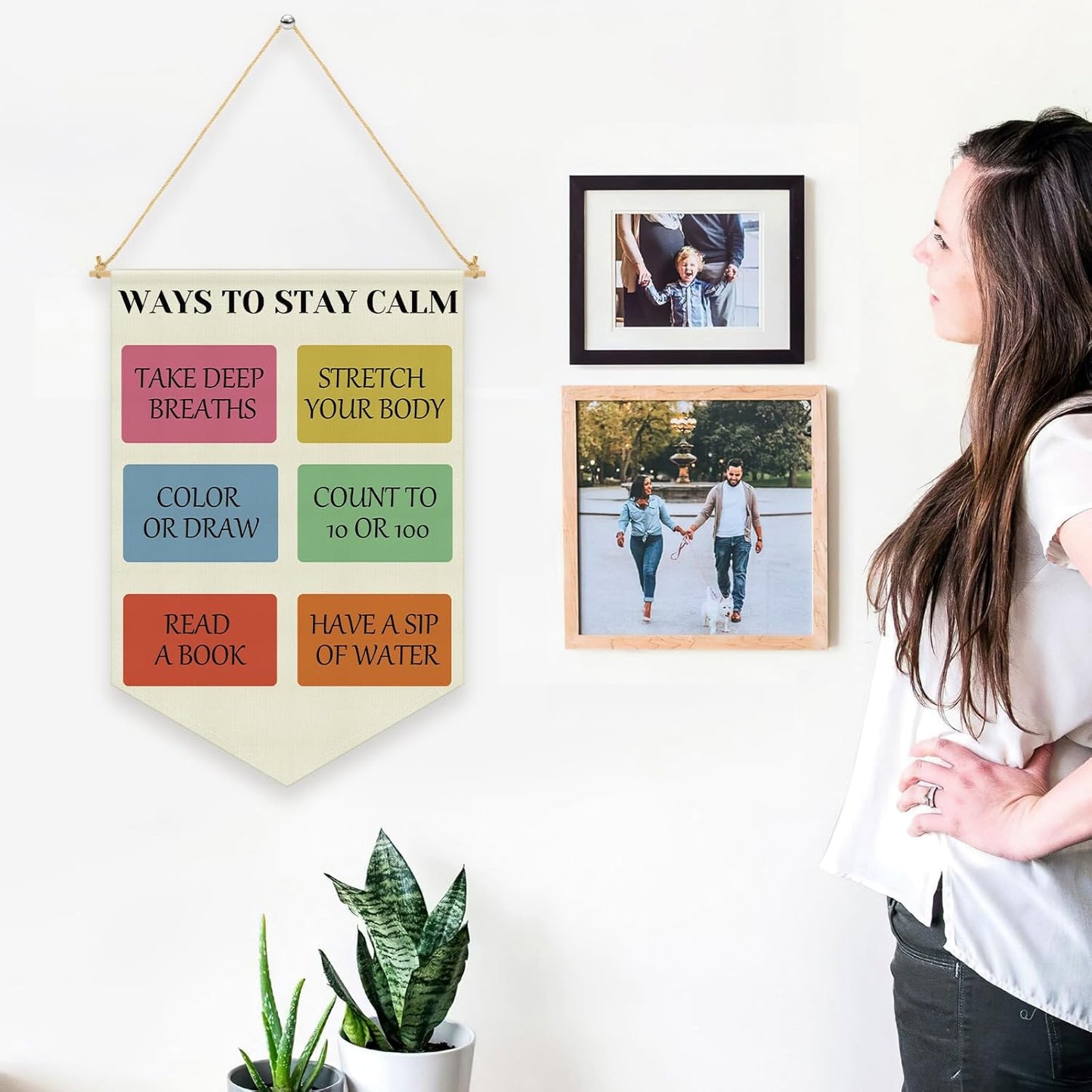 Positive Mental Health Education Banner Inspirational Therapy Office Decor for Homeschool Counseling Office Classroom Hanging Pennant Flag Banner Wall Sign Decor for Kids Room Bedroom Living Room