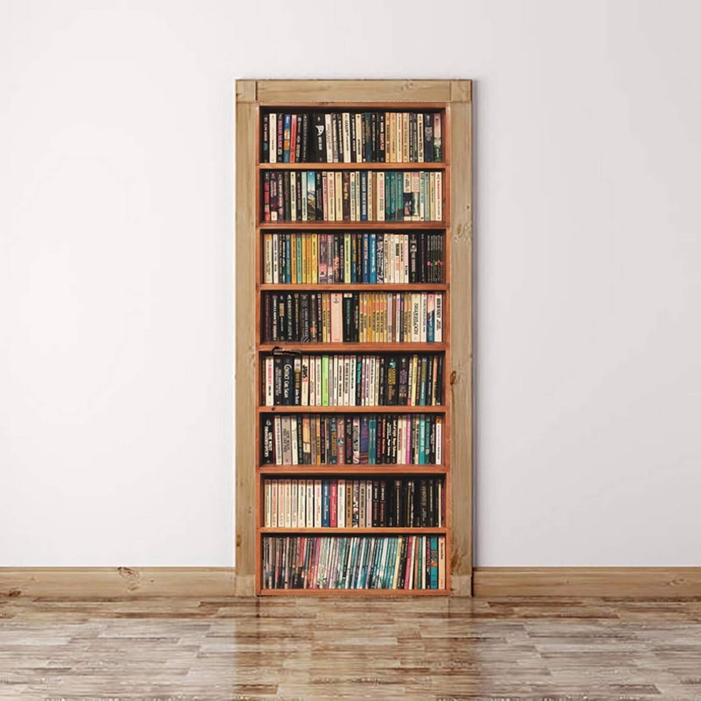 3D Door Stickers for Interior Doors Bookshelf Full of Books in Library Vintage Bookcase Background Vinyl Waterproof Self Adhesive Door Mural Decals for Bedroom Office Bathroom 90 x 200 cm