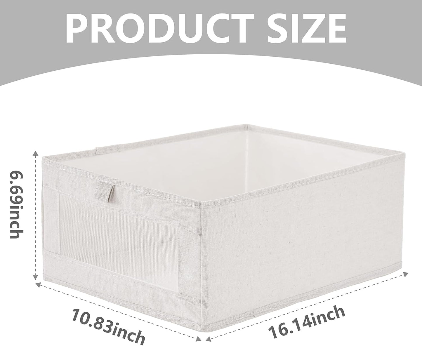 4 Pack linen storage box, with transparent window - foldable clothing storage box, suitable for organizing wardrobes, toys, books | home storage container (4)