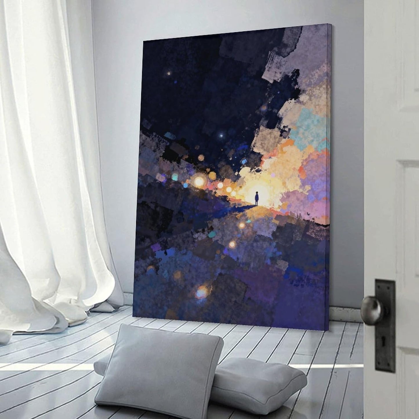 The World of Loneliness - 1 Oil Painting Print, Loneliness Wall Art, Moody Aesthetic Painting, Suitable for Reading Nook, Living Room, Bedroom Frame-style 16x24inch(40x60cm)