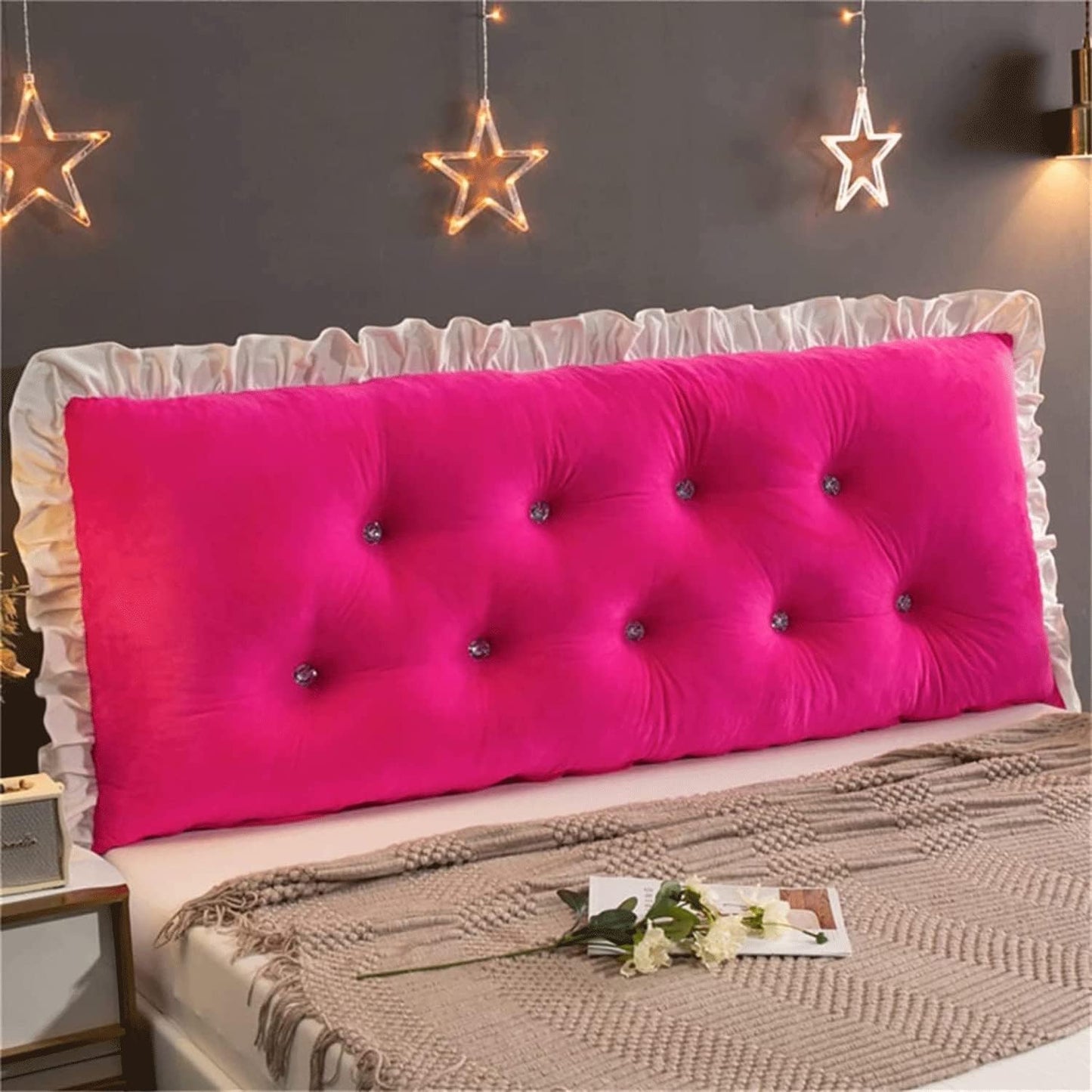 Solid Color Headboard Pillow,Cushion Reading Pillow Large Bolster Positioning Support Wedge Pillow Removable Cover(Size:180x20x60cm(70x7.8x23.6),Color:D)