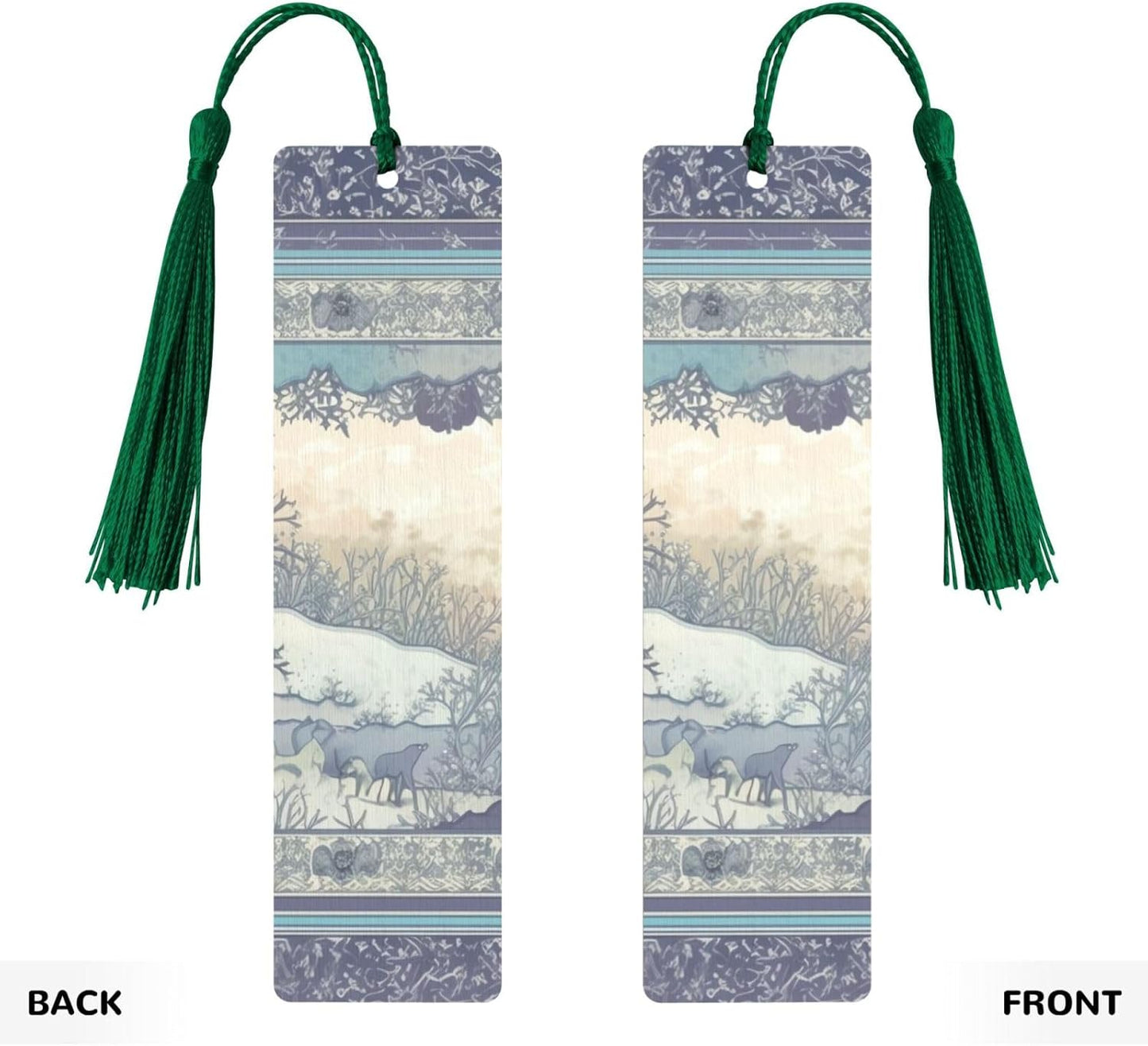 Cute and Dreamy Bookmarks Gifts for Women Men, Wooden Bookmarks for Book Lovers, Vintage Book Marks Ornaments with Tassel, Unique Personalized Reading Page Markers Dark Green