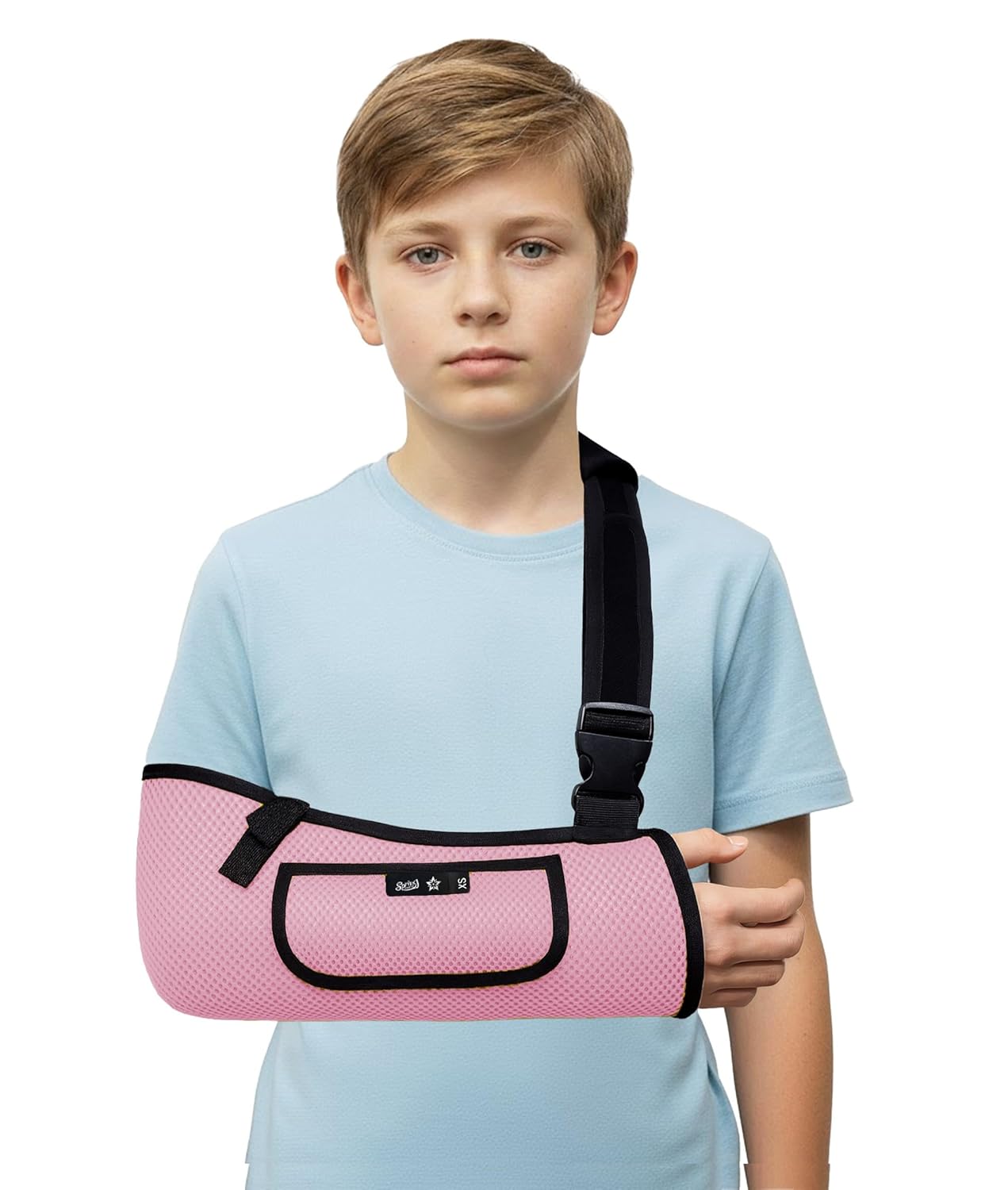 SPRING SEAON Kids Arm Sling Shoulder Immobilizer for Arm,Wrist,Elbow Injury Lightweight Breathable Sling with Adjustable Shoulder Strap Mesh Arm Support Brace for Children,Boys,Girls