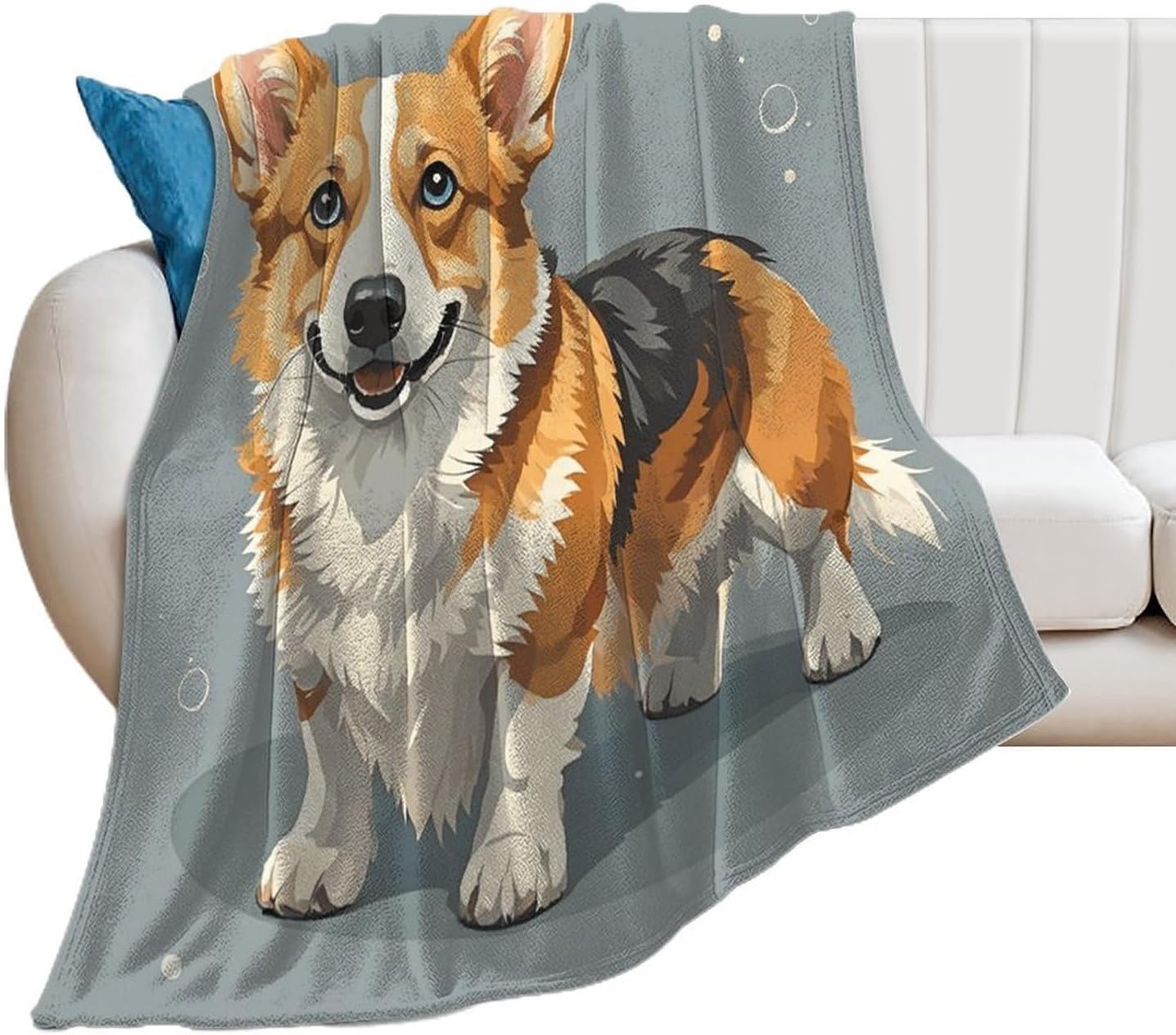 Corgi Pattern Corgi Pattern Blanket Super Soft Lightweight Throw Blanket Cute Cozy Warm Bed Blanket Decorative Fuzzy Blanket All-Season Home Decor Gift for Sofa Couch Living Room 60"*80"（150 * 200cm）