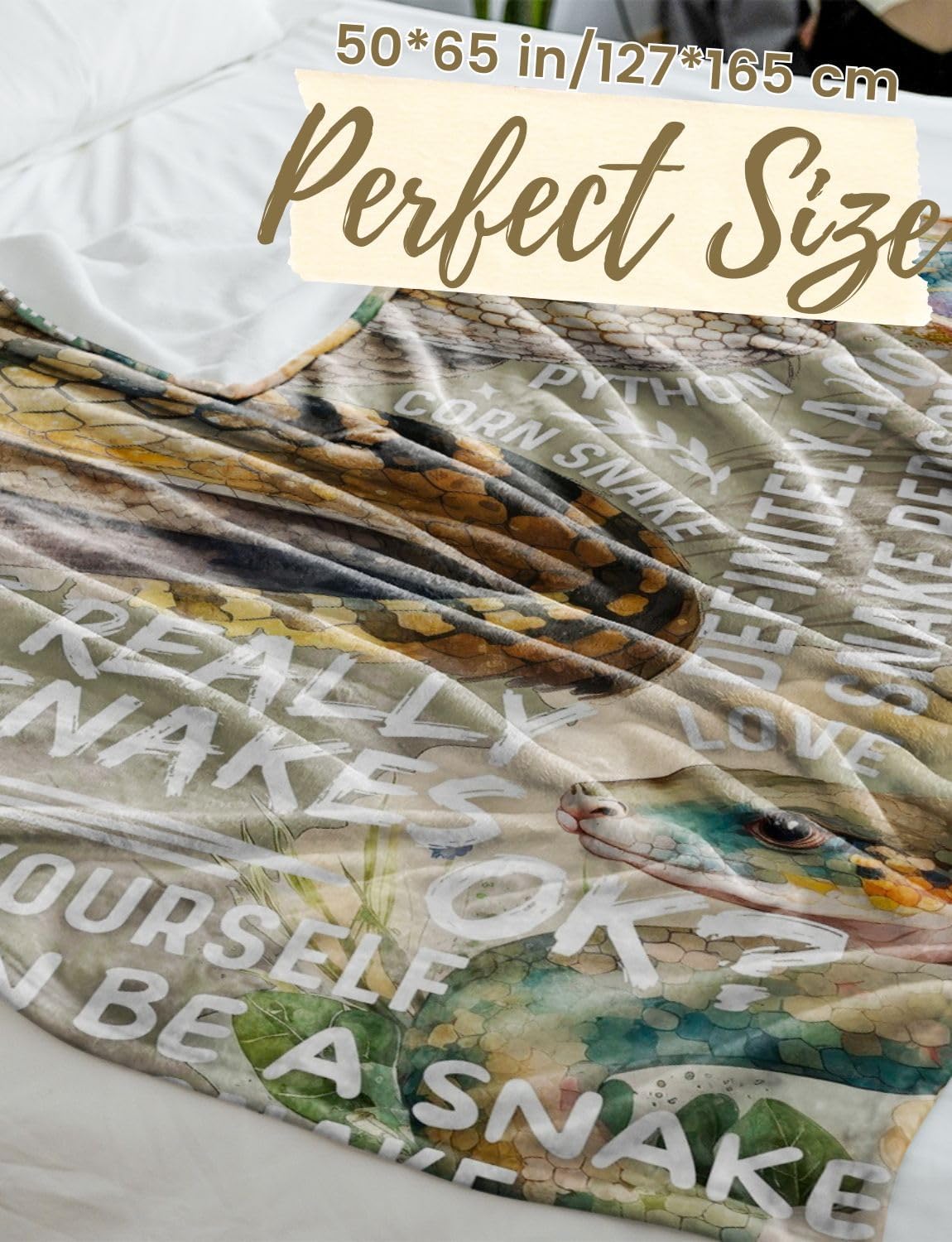 Snake Lovers' Gift: Cobra Blanket Throw, 50x65 Inches - Snakes as Spirit Animals
