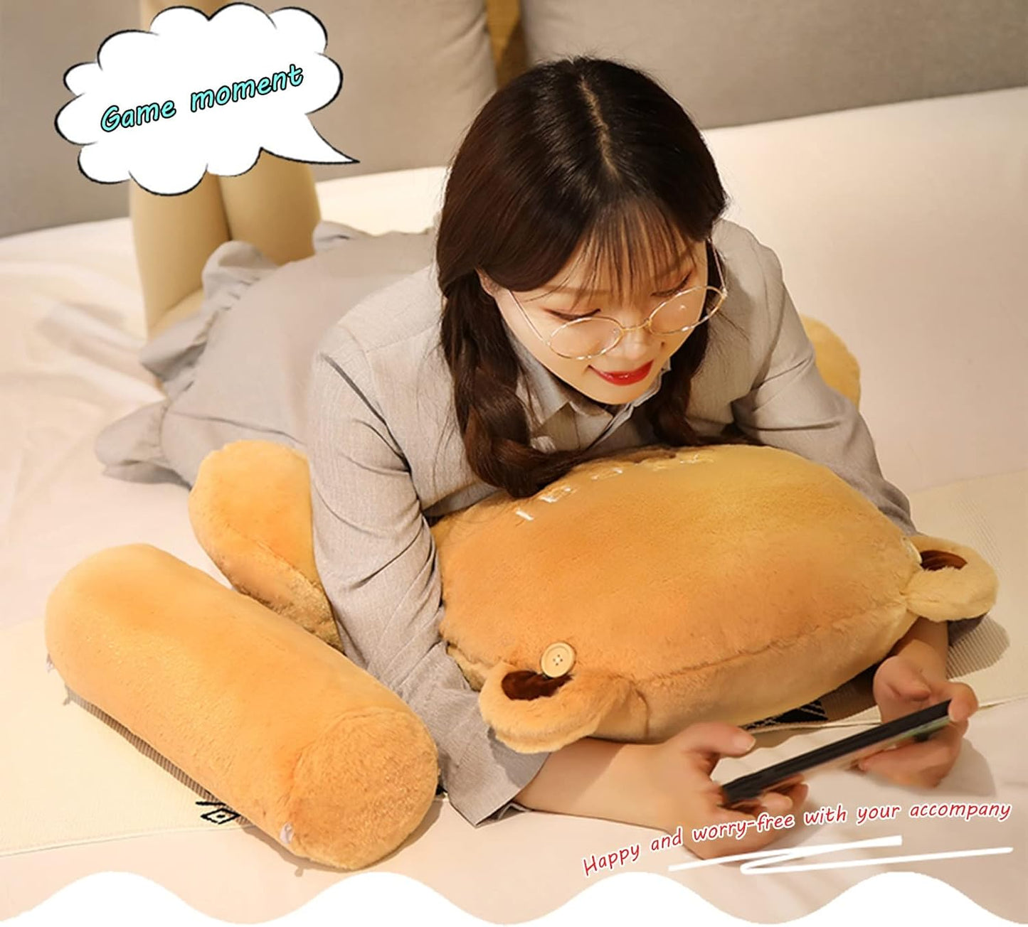 Reading& Bed Rest Pillow with Support Arm, Back Lumbar Support Pillow with Free Neck Pillow, for Adults Reading/Watching TV/Sitting Up in Bed (Color : E)