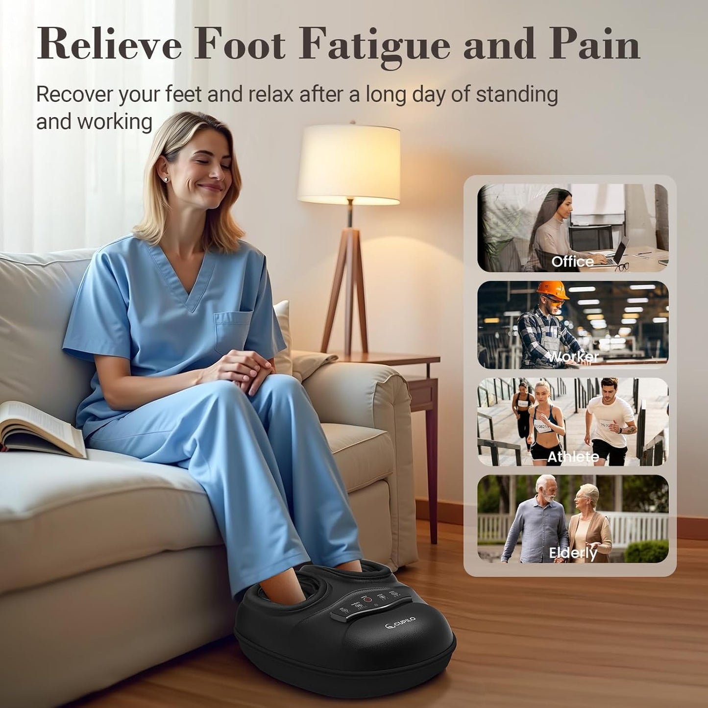 FSA Foot Massager with Heat - HSA Eligible, Feet Massager for Plantar Fasciitis & Neuropathy, Shiatsu Deep Kneading for Foot Pain Relief, Gifts for Women Mom