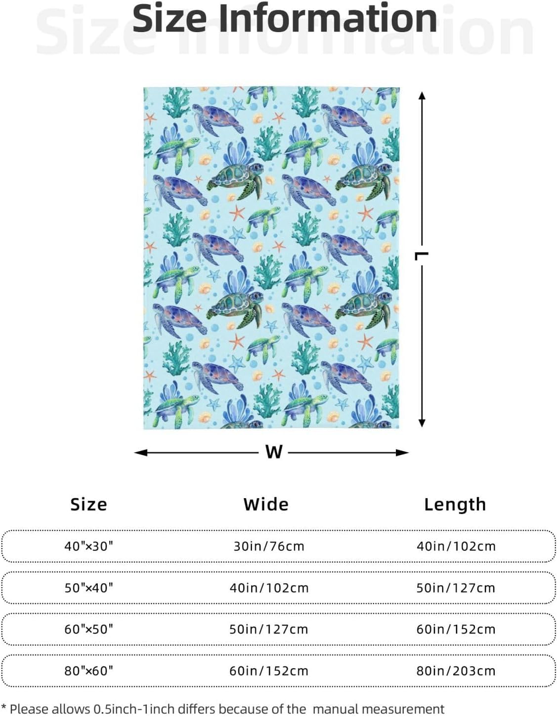 Sea Turtle Throw Blanket Flannel Fleece Bed Blankets Cozy Plush Blanket for Bedroom Living Sofa Car 80"x60"