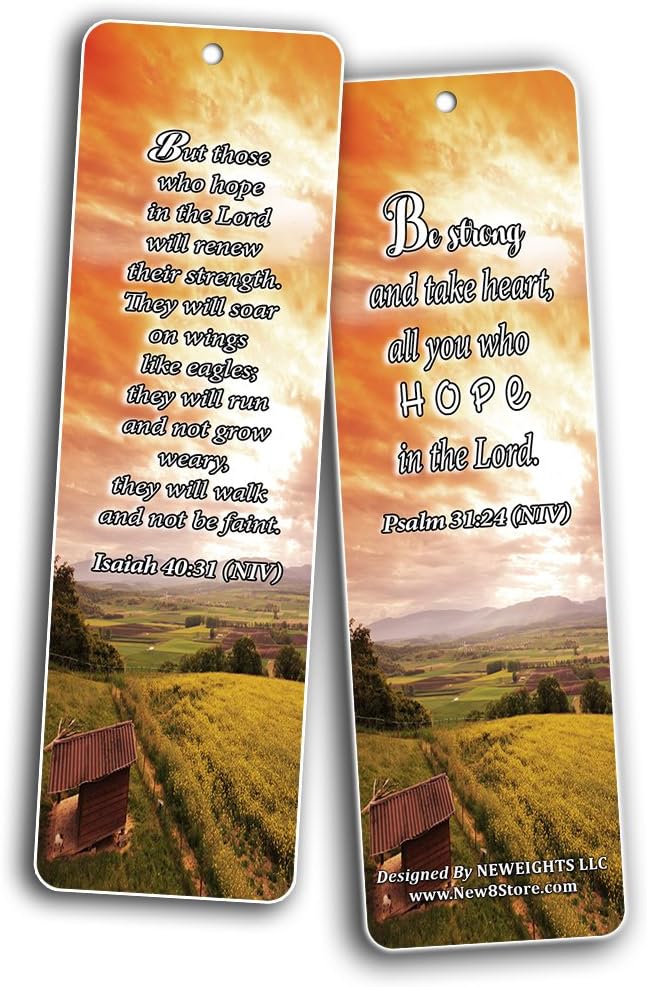 NewEights Bible Verses Bookmarks (60-Pack) – Daily Motivational Card Set – Collection Set Book – Ideal Giveaway for Church Members