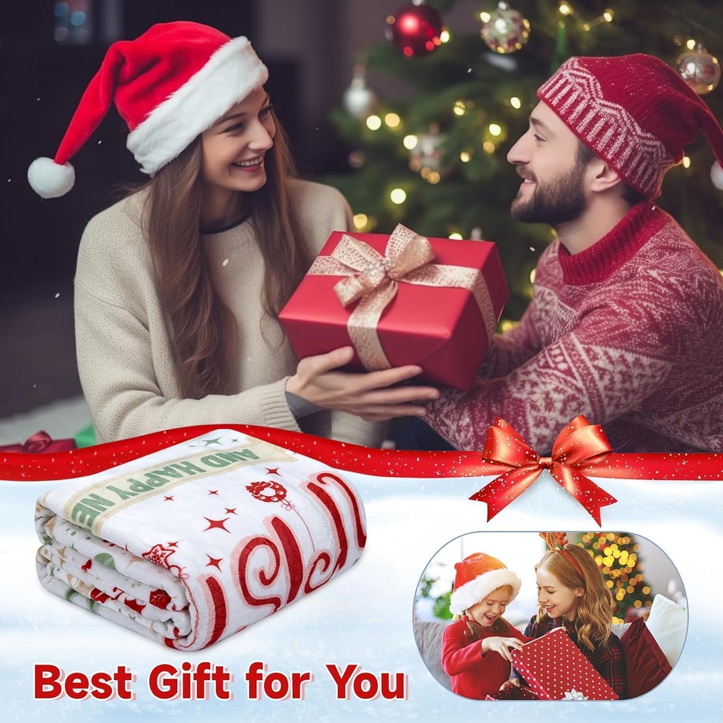 Super Soft Christmas Blankets and Throws Clearance, Lightweight, Cozy & Warm Throw Blanket for Couch, Sofa, Bed, Chair, 60 x 50 inches