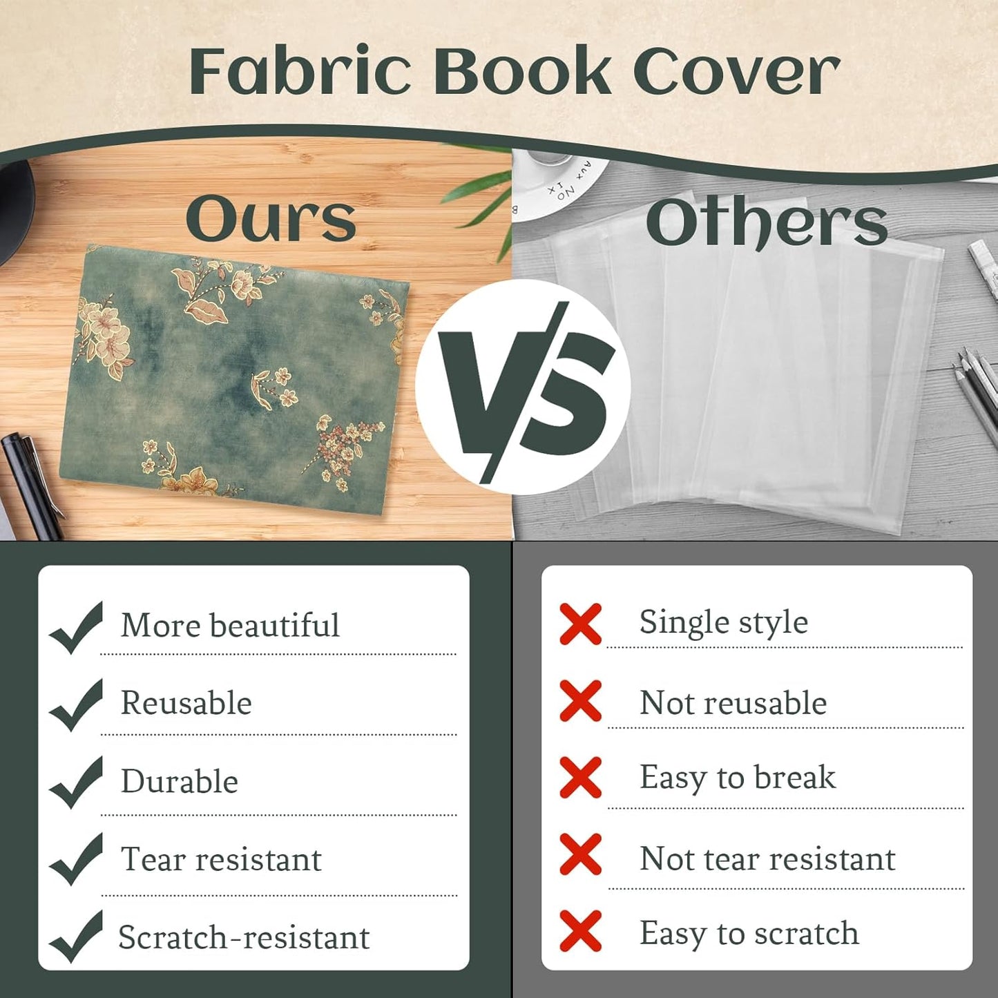 A5 Size Paperback Book Cover Protector, Adjustable Canvas Book Sleeve for Reading Lovers, Floral Print Soft Cloth Notebook Cover for Hardcover Bible Journal Textbook (Style B, A5)