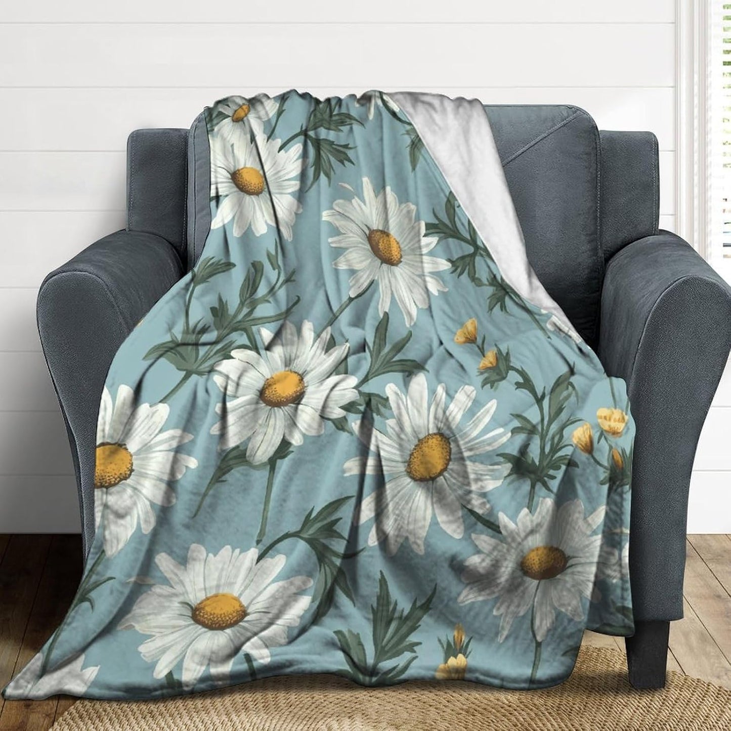 Daisy Throw Blanket for Couch Super Soft Warm Lightweight Throw Blankets Cozy Flannel Bed Blanket Cute Decorative Blankets for All Seasons Home Decor Gift 60"*80"（150 * 200cm）