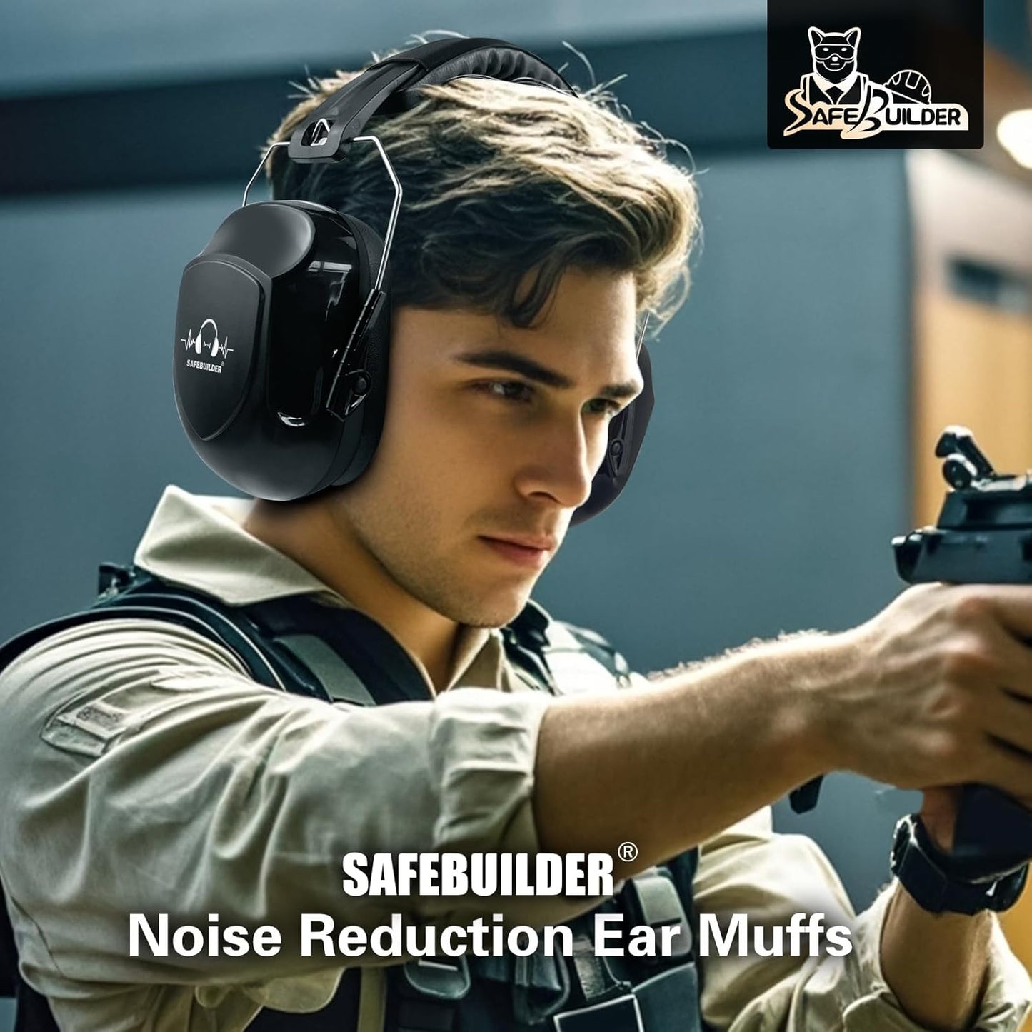 Ear Muffs Noise Reduction SNR 33dB Adjustable Lightweight Safety Earmuffs Sound Proof Noise Cancelling ANSI