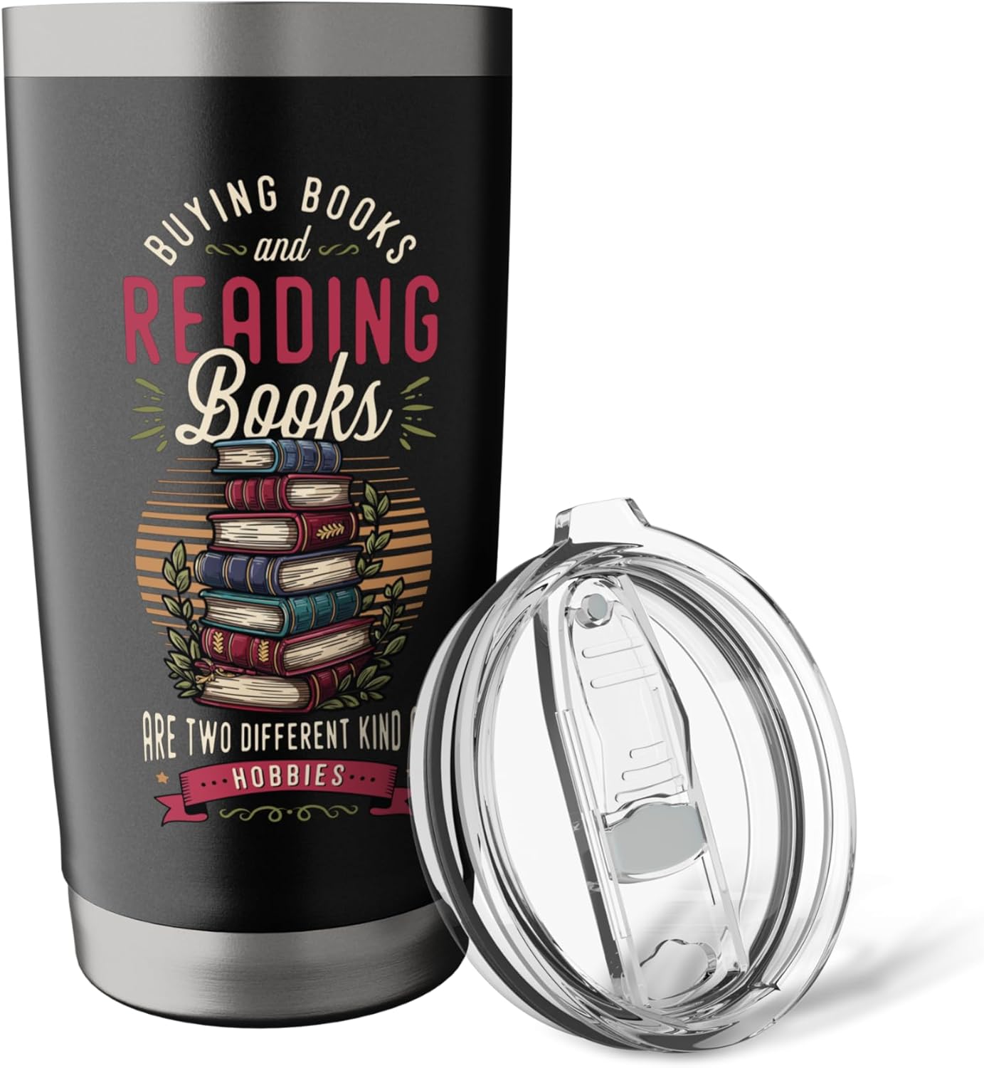 Buying Books And Reading Books Lover Book Collector Stainless Steel Insulated Tumbler