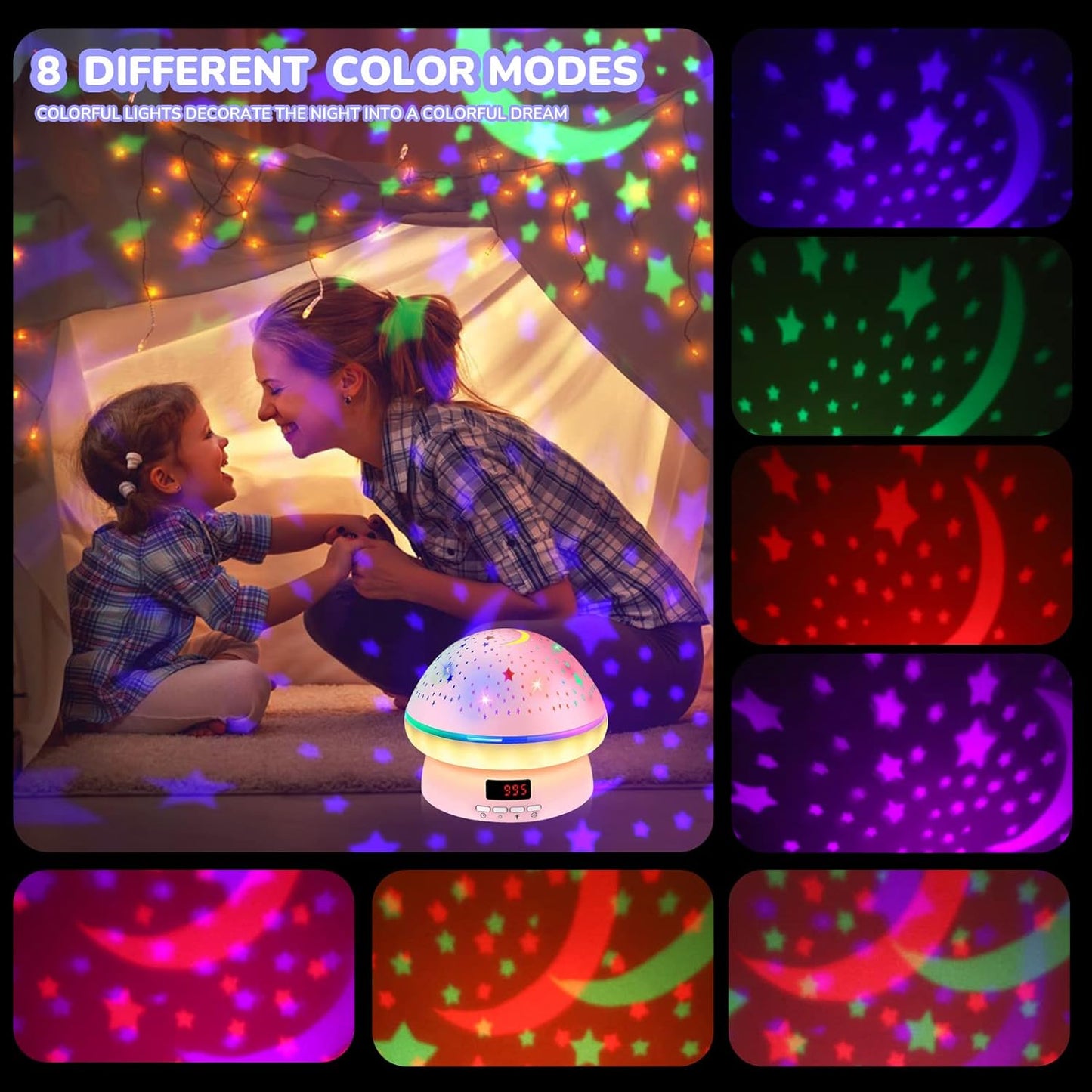 MINGKIDS Toys for 3-8 Year Old Girls Boys,Star Night Light Projector with Hard Projection Cover, Timer&Rotation,2-9 Year Olds Kids Chritsmas Birthday Gifts