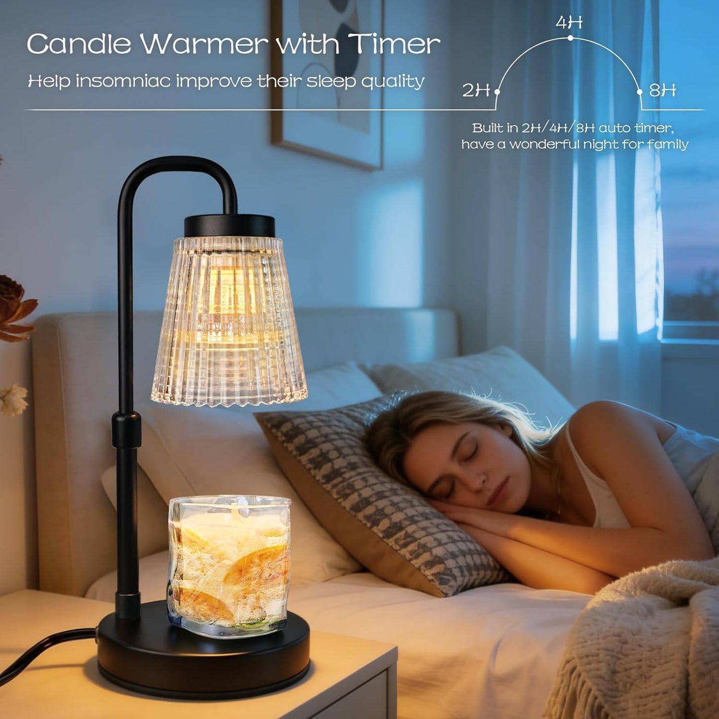 Adjustable Candle Warmer Lamp with Timer: Birthday Valentine Galentine Gifts for Women for House Warming Gifts New Home Decor - Wax Melt Warmer for Jar Candles