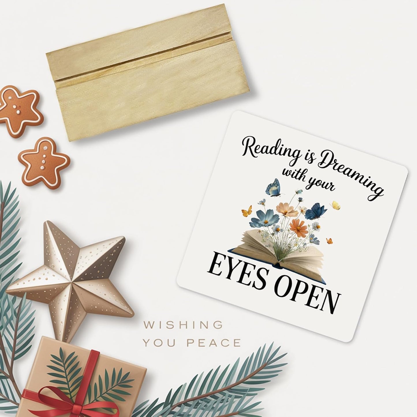 Book Lover Gifts Desk Decor Sign, Reading Is Dreaming With Your Eyes Open Acrylic Plaque
