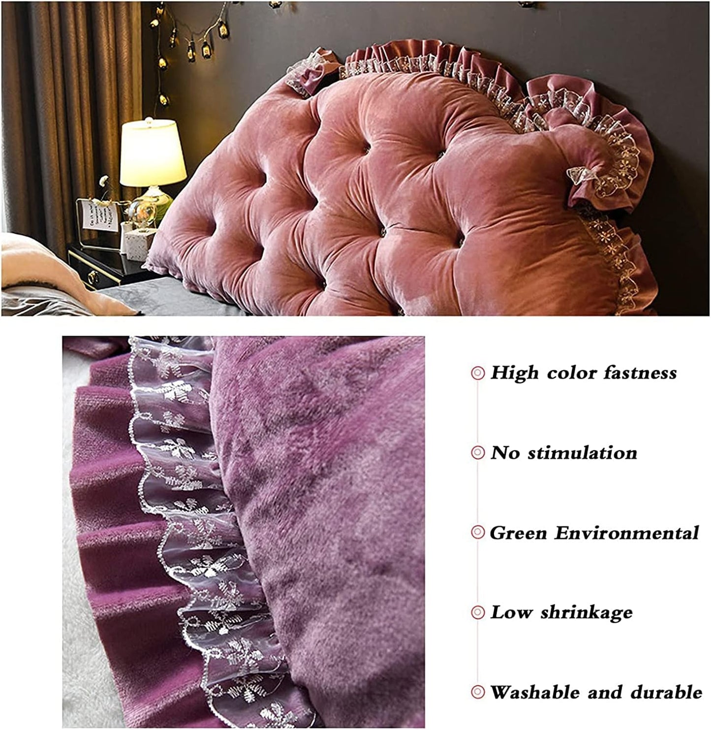Large Bolster Triangular Wedge and Body Positioners Support Reading Backrest Pillow Bedside Cushion Reading Pillow Upholstered Wedge Headboard Pillow (Beige 150cm)