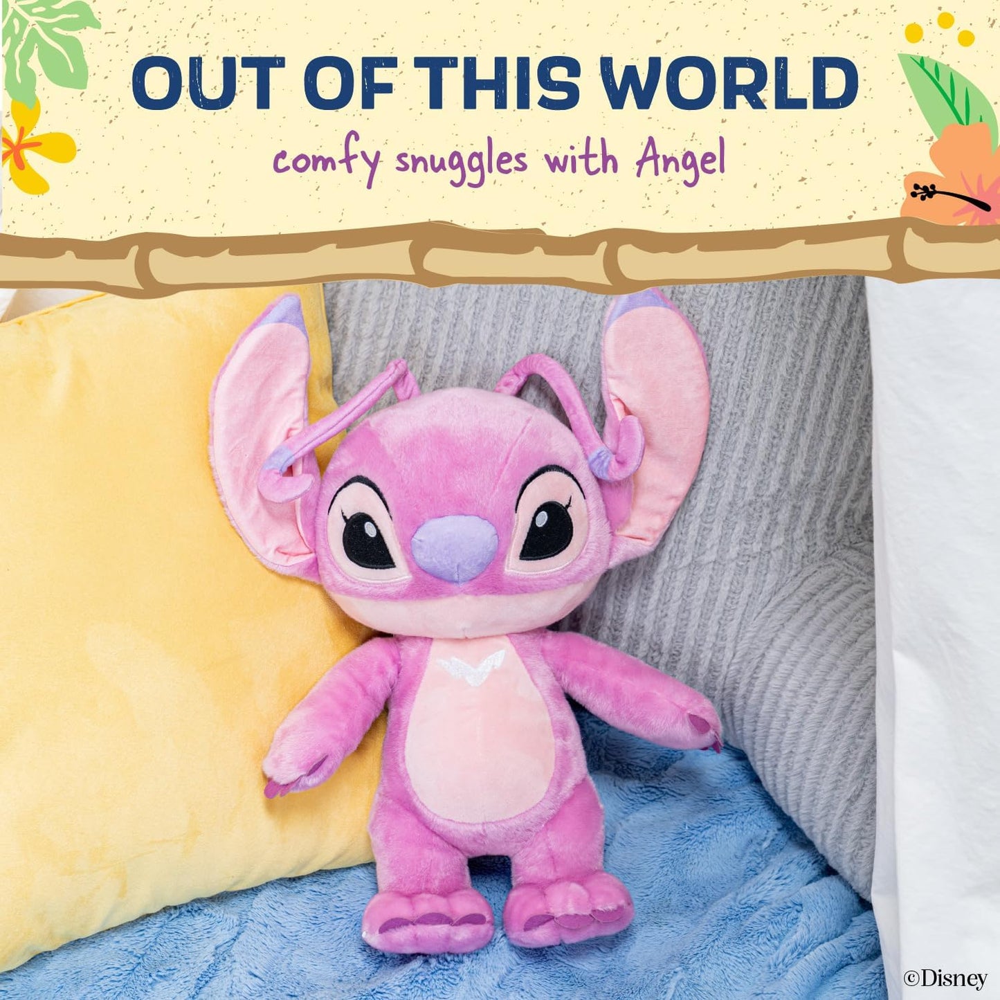 Kids Preferred Disney Baby Lilo & Stitch Angel Soft Huggable Stuffed Animal Cute Plush Toy for Toddler Boys and Girls, Gift for Kids, Pink Angle 16 Inches