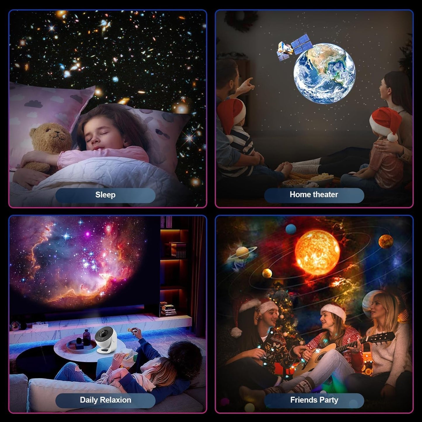 Galaxy Projector for Bedroom, Upgraded HD Star Projector Lens, 13 in 1 Planetarium Star Projector with Solar System & Constellation - 360° Rotating with Timer, Adjustable Knob, Kids Adults Room Decor