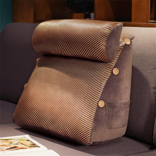 Pillow Bed Cushion Back Bedroom Triangle Removable and Washable(E)