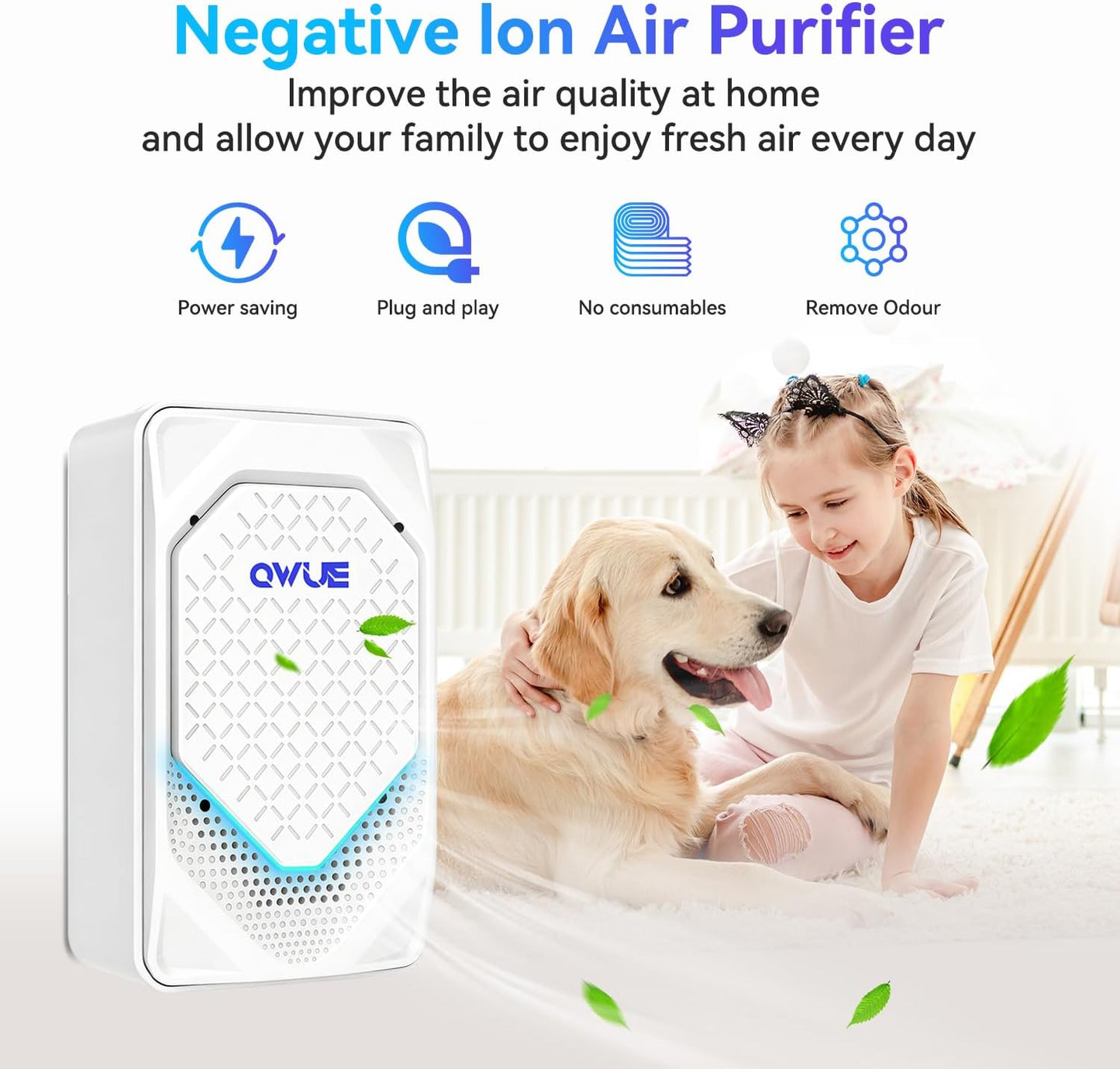 4Pack Plug in Air Ionizer, Negative Ion Air Purifier Plug In, Mini Filterless Air Freshener Quiet Air Cleaner Portable Air Purifiers Odors Smoke for Home Office, Bedroom, Bathroom
