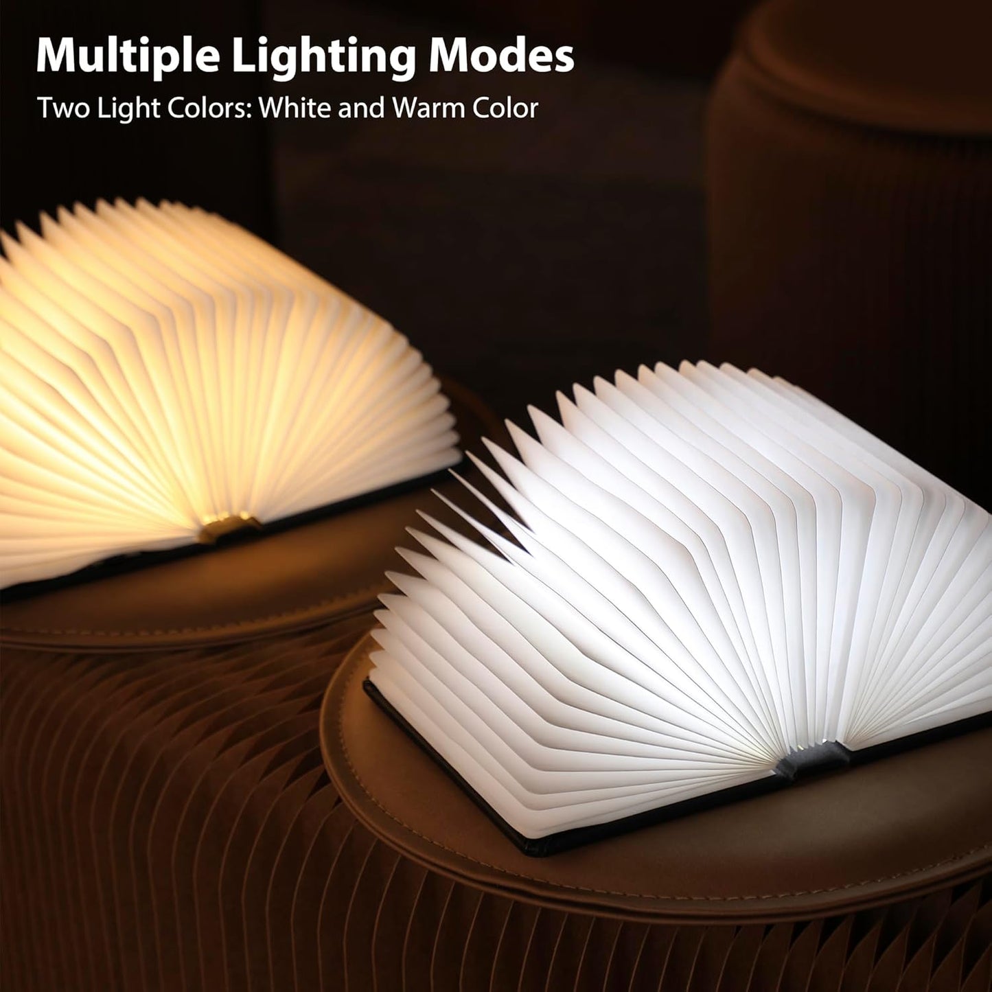 Magic Book Lamp, 3-Color Adjustable Reading Light, Portable Foldable Paper Desk Lamp for Night Reading, 1200mAh Battery,Creative Home Decoration & Ideal Gift for Book Lovers