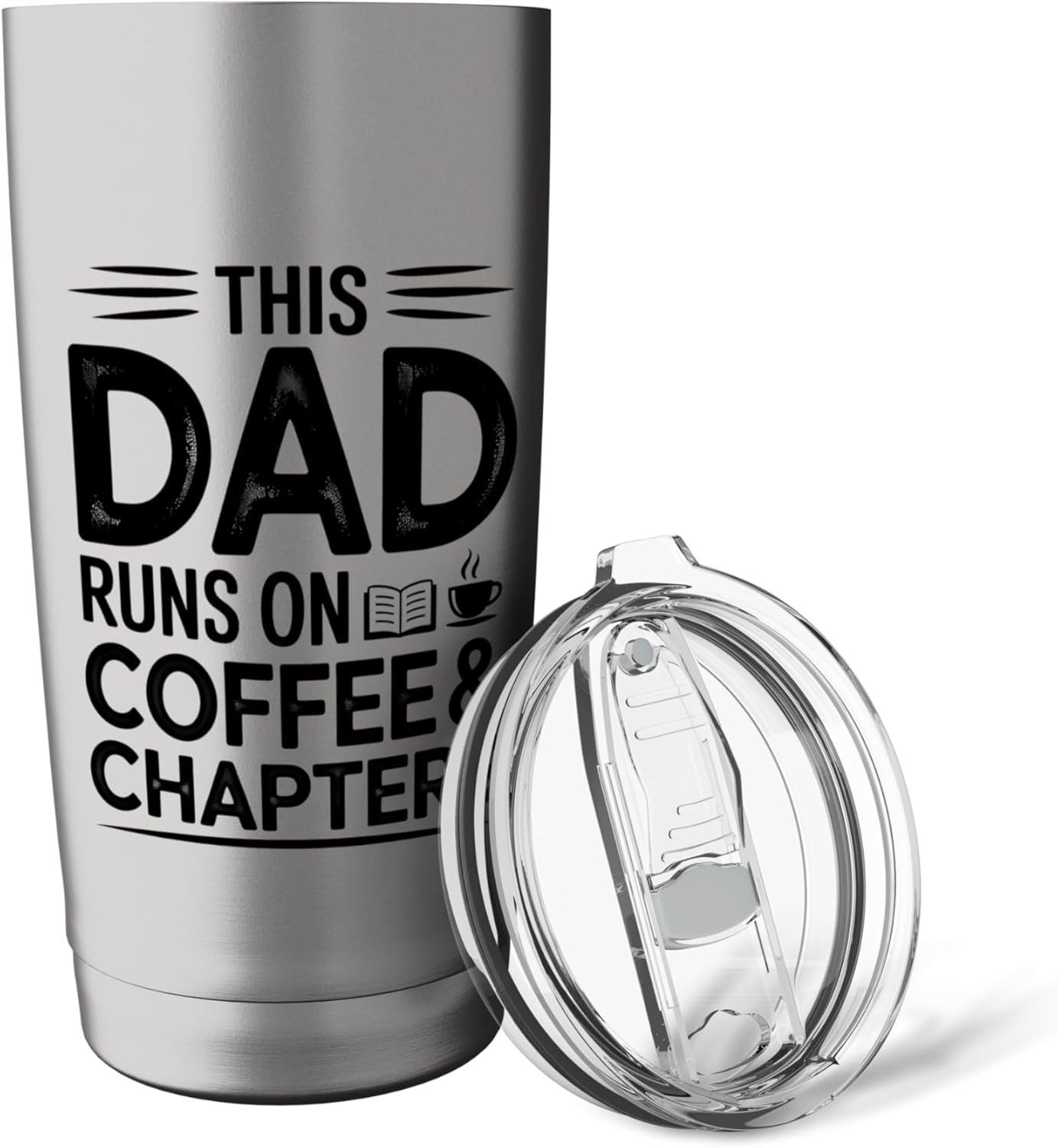 This Dad Runs On Coffee And Chapters Reading Father Stainless Steel Insulated Tumbler