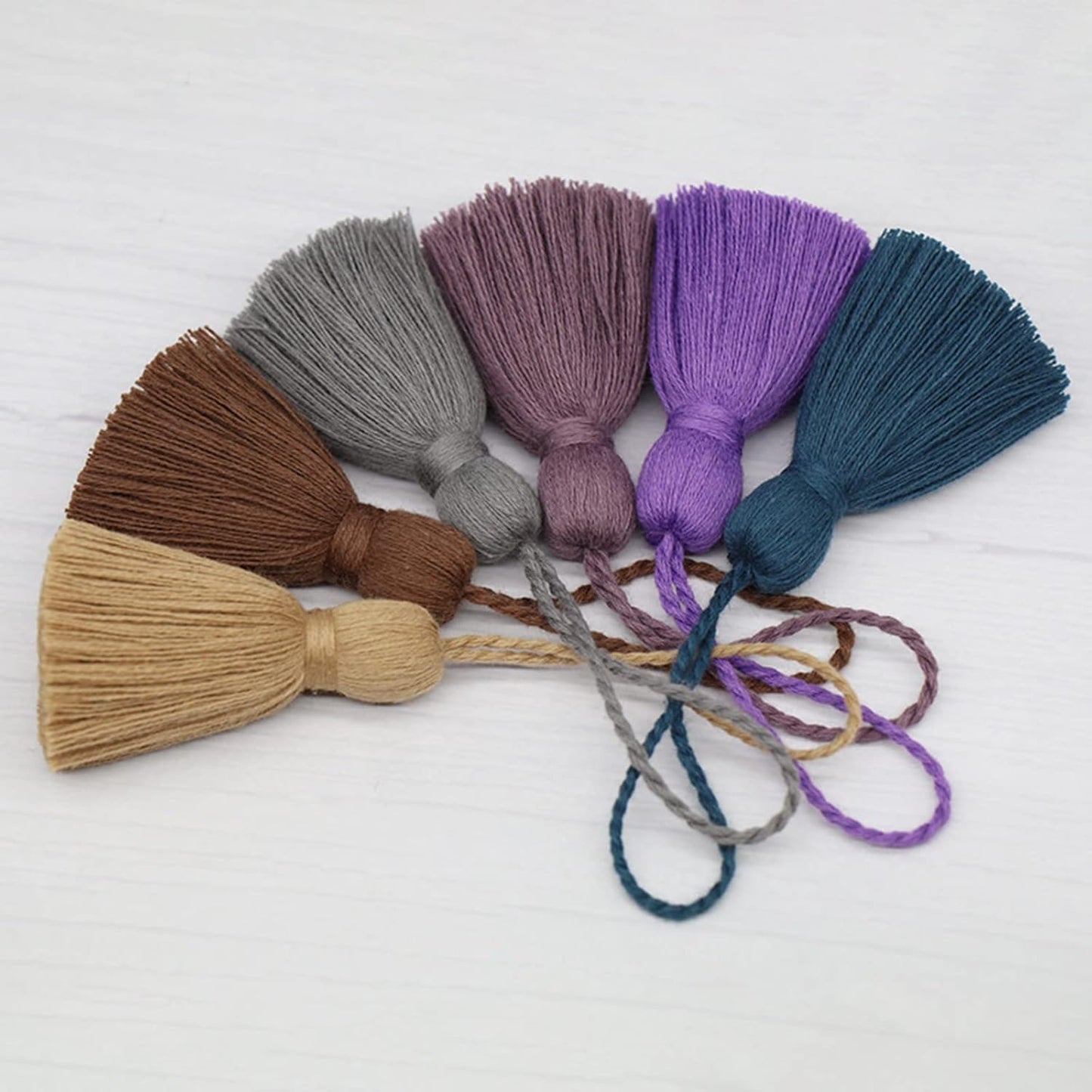 amokk Chunky Bookmark Tassels with Hanging Loop Small Tassels for Jewelry Making Hand Craft 4.3-inch 20 Pcs (Peacock Green)