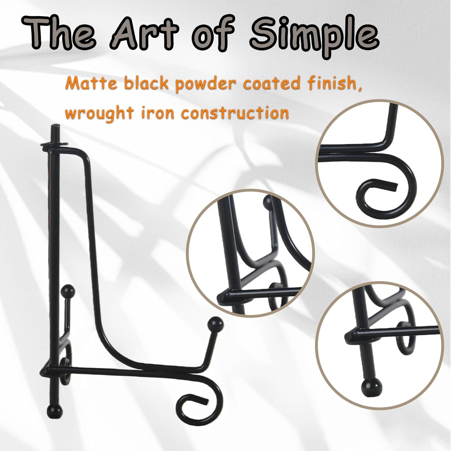 12 Pack Iron Display Stands, 4 Inch Black Plate Holder Easel for Display, Decorative Tabletop Frame Picture Stand for Book, Collectibles, Card and Arts