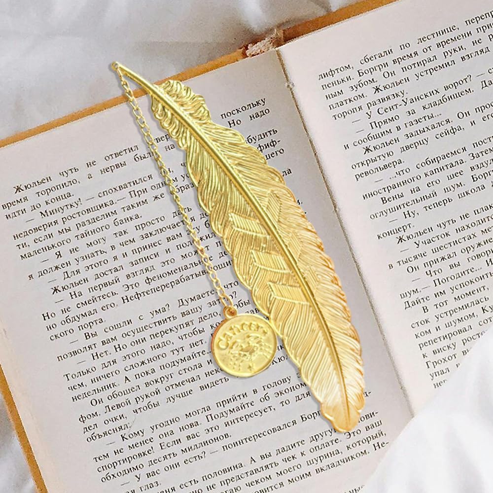 Metal Zodiac Bookmarks Set, 12 Constellation Designs, Gold, 4.5 x 0.9 inches (Taurus)