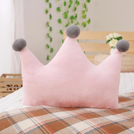 Plush Crown Pillow Sofa Bed Back Cushion, Home Bedroom Bedside Cushion Office Nap Pillow, Fluffy Throw Pillows Decorative Back Cushions, 20 * 15 Inch