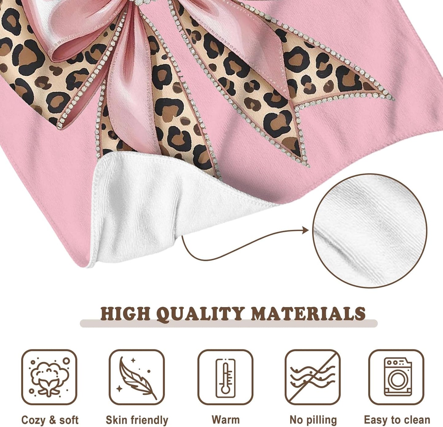 Trendy Pink Cheetah Print Bow Throw Blanket, Pink Coquette Room Decor, Funky Y2k Girly Leopard Blanket for Girls Dorm Home Bedroom Living Room Couch Bed Sofa Decoration, 50x60 Inches