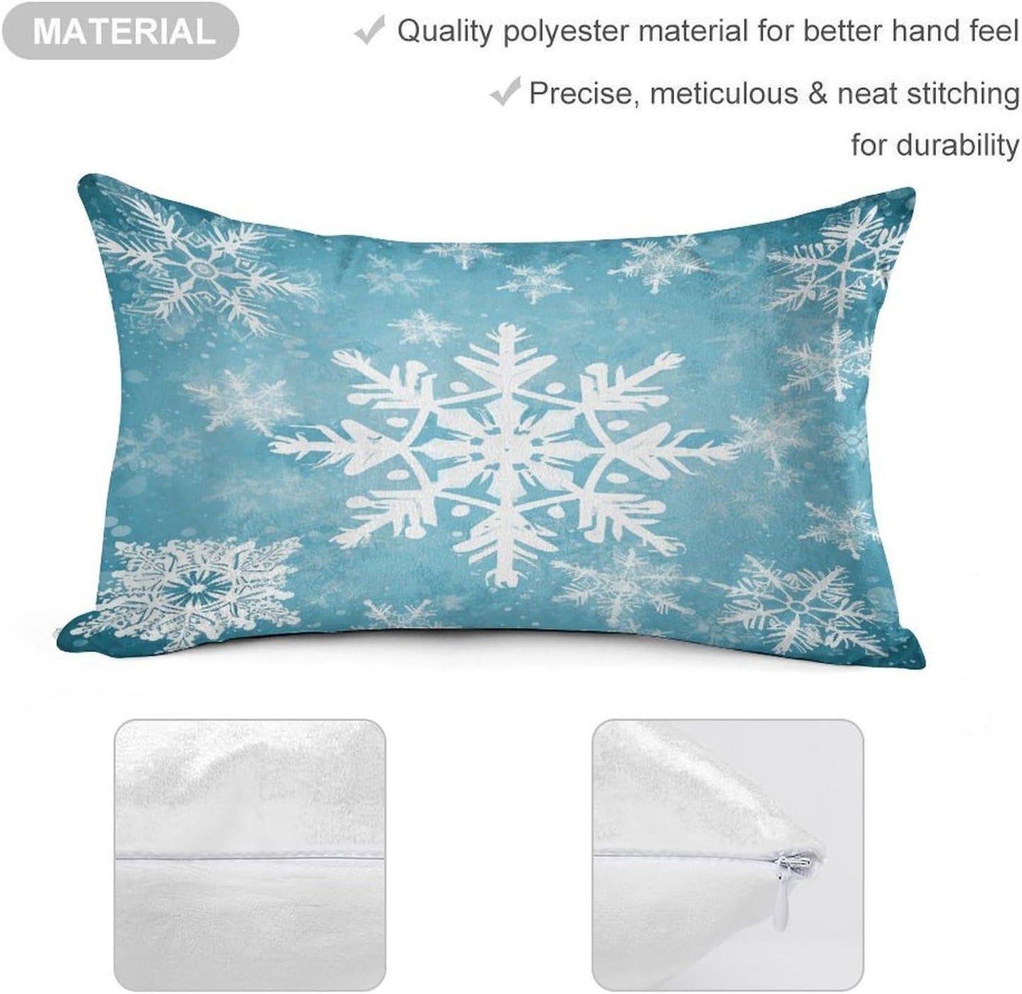 Winter Snowflake Throw Pillow Covers Gold Velvet Pillowcases with Invisible Zipper Pillow Shams Cozy Cushion Cover Soft Pillow Cases Home Decor Pillow Protectors 12 "×20 "
