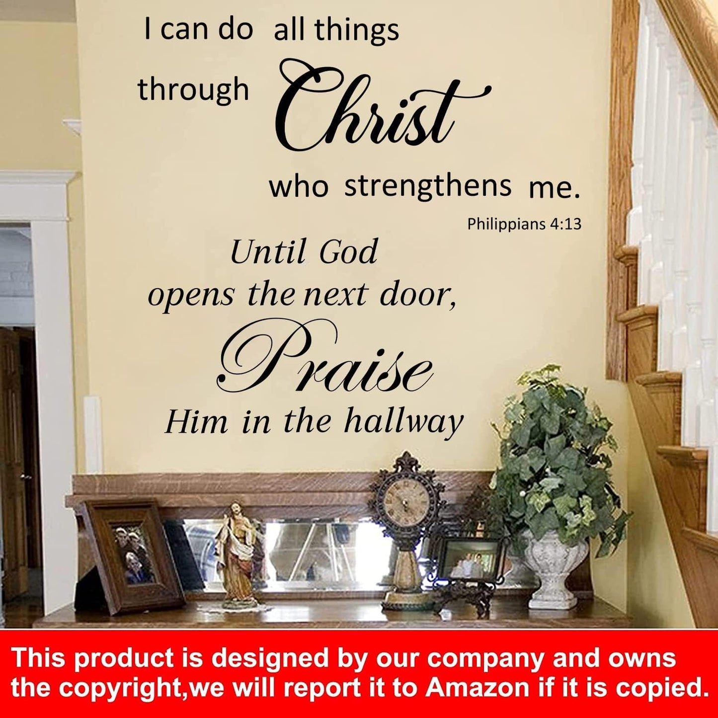 2 Sets Bible Verse Wall Decals - Vinyl Inspirational Quotes & Positive Sayings - Christian Scripture Motivational Decals for Women, Family & Home