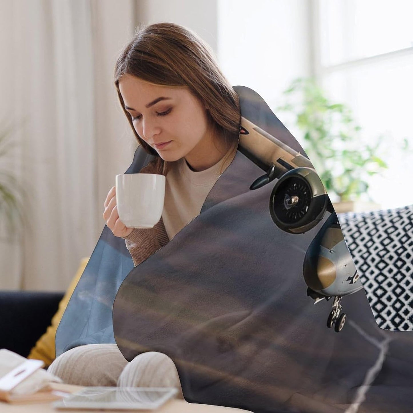 US Army Plane Blanket Super Soft Lightweight Throw Blanket Cute Cozy Warm Bed Blanket Decorative Fuzzy Blanket All-Season Home Decor Gift for Sofa Couch Living Room 50"*60"（130 * 150cm）
