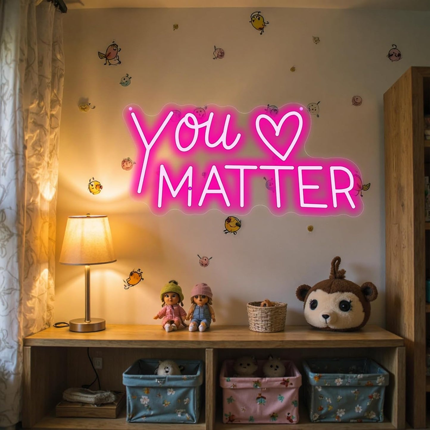 You Matter Neon Sign - Motivational LED Wall Decor, Bedroom Light, Positive Quote Sign for Office, Wedding, Classroom, Birthday, Girls Party, Therapy Room, Gift for her, Bar Pub Club Nursery Hanging