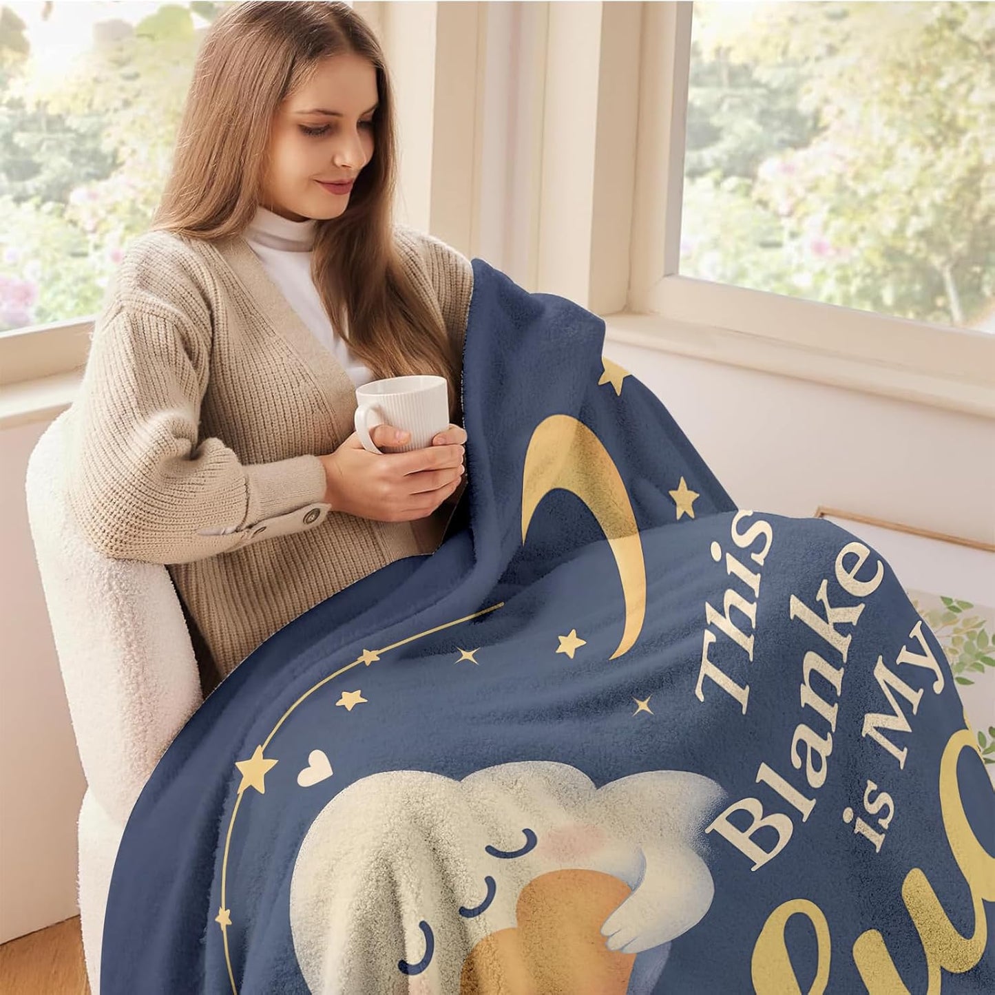 Hug Blanket Gift - This Blanket is My Hug Day & Night, Get Well Gifts and Thinking of You, Feel Better Recovery, Long-Distance Support, 50'' x 60'' Throw for Women Men Friends