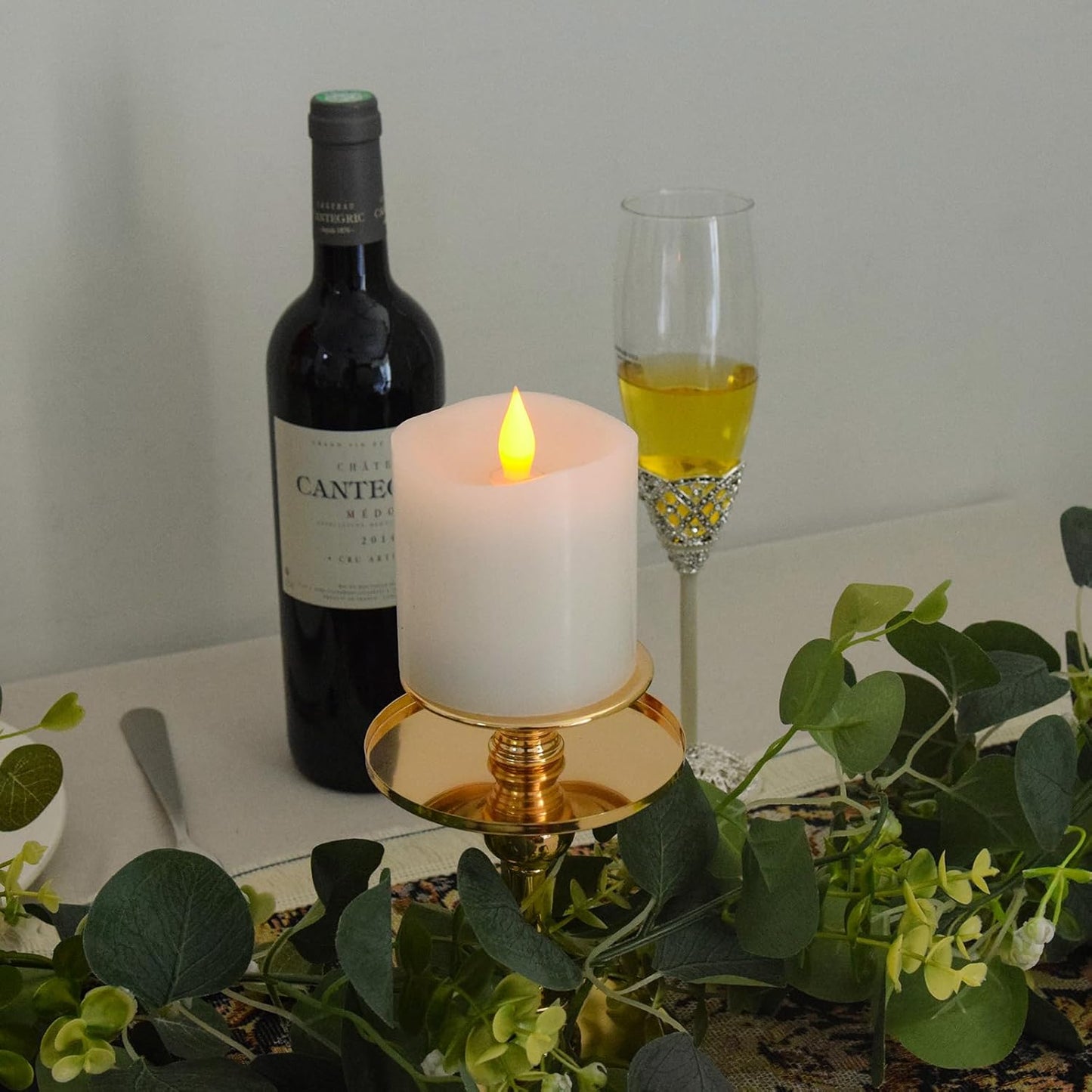 Flickering Flameless LED Candles Battery Operated Candle 2AA 600 Hours White 3x3 inch Set of 3 Real Wax Pillar Candles with Remote and Timer Halloween Christmas Holiday and Wedding