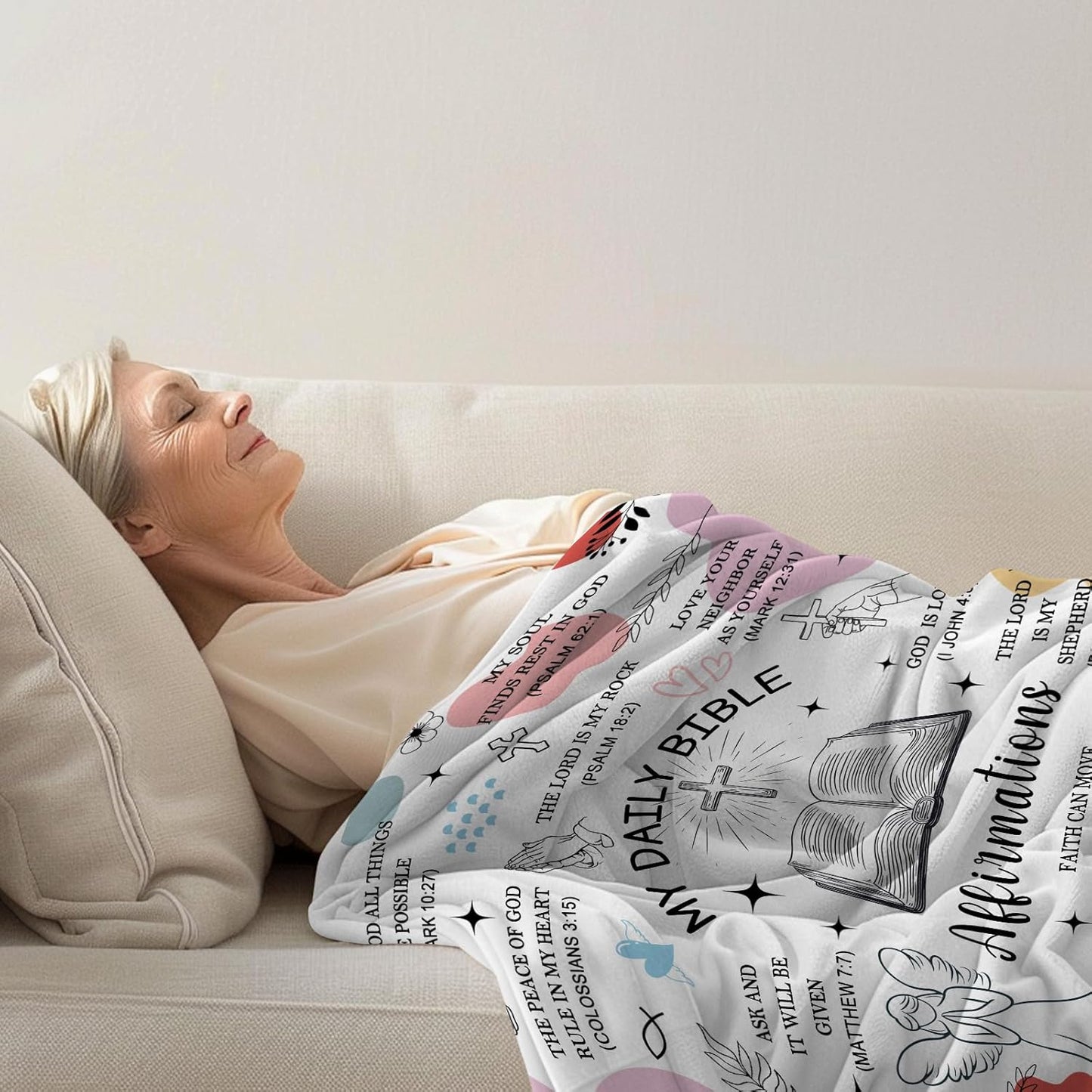 Christian Gifts for Women, Religious Blanket Gifts, Bible Verse Blanket for Women, Soft Flannel Throw Blankets 60"x50"