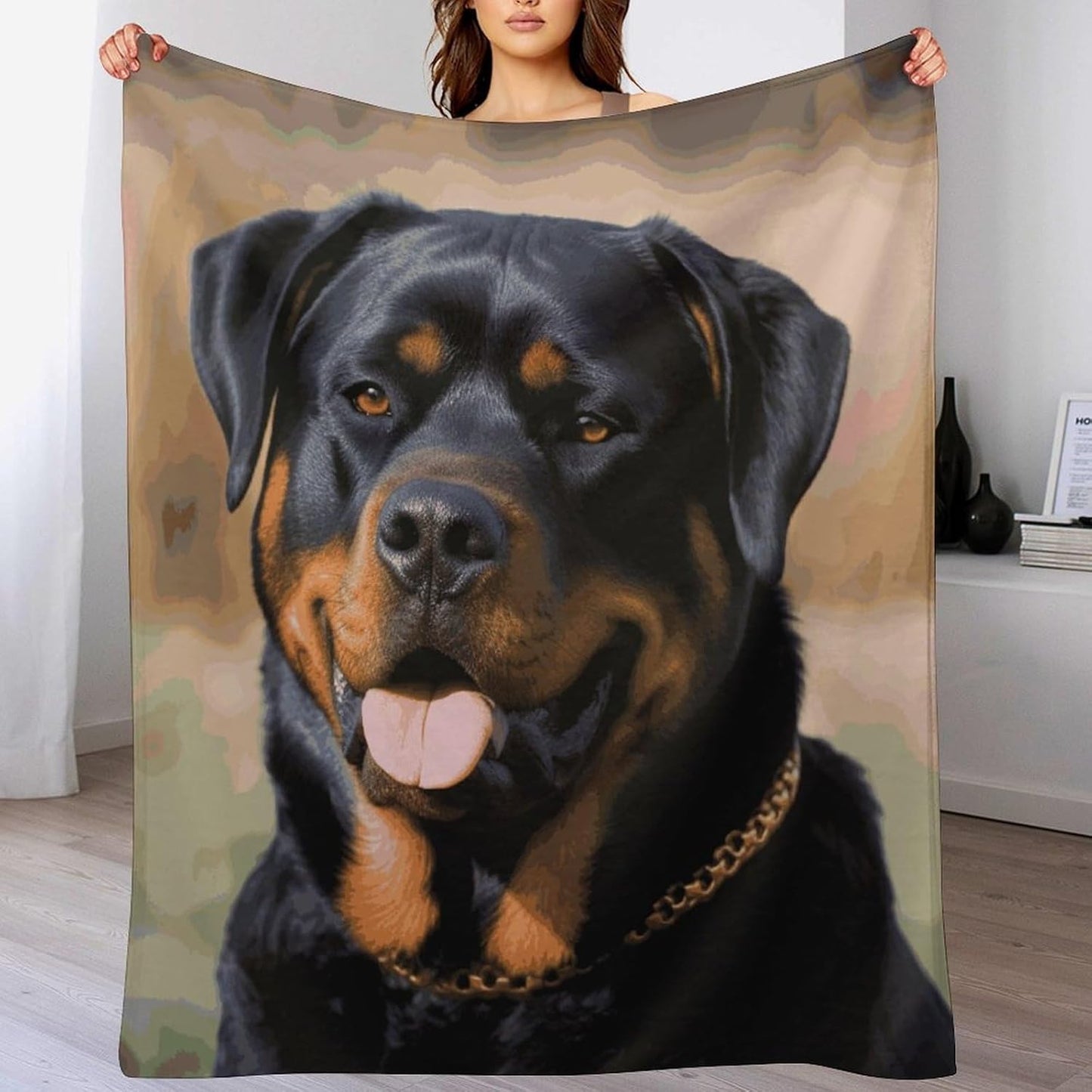Rottweiler Dog Blanket Super Soft Lightweight Throw Blanket Cute Cozy Warm Bed Blanket Decorative Fuzzy Blanket All-Season Home Decor Gift for Sofa Couch Living Room 30"*40"（76 * 100cm）