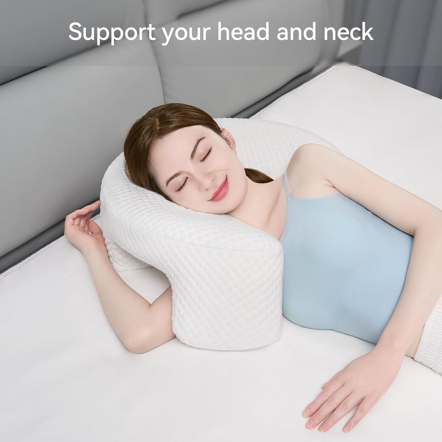 Side Sleeping Pillow with Arm Holes - Ergonomic Memory Foam Pillow for Cervical, Neck, Shoulder & Rotator Cuff Pain Relief - Ideal for Side Sleepers