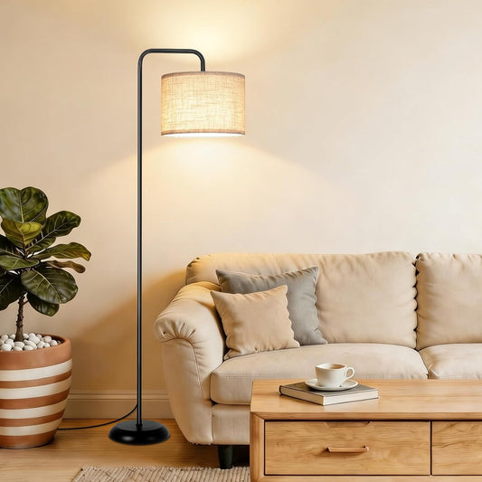 TJOY Floor Lamp for Living Room, Floor Lamp with 12W 3 Color Temperatures Bulb, Metal Standing Lamp with Extended Arm, Modern ARC Standing Lamp for Bedroom, Couch, Reading Nook, Office &Nursery, Black