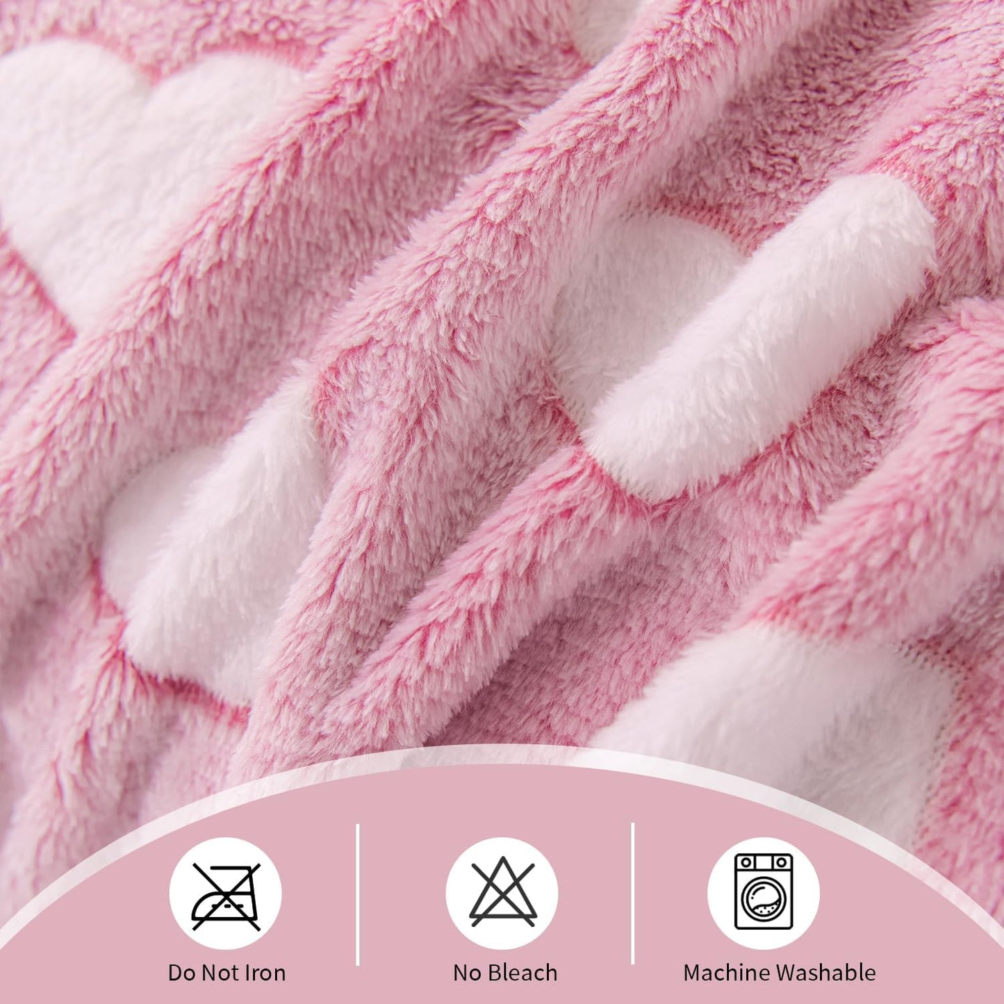 Glow in The Dark Throw Blanket, Soft Pink Heart Throw Blanket with Luminous Heart Pattern, Cozy Soft Blanket for Couch Sofa Bed, Cute Heart Design Blanket, All Season Use, 60 x 80 Inches