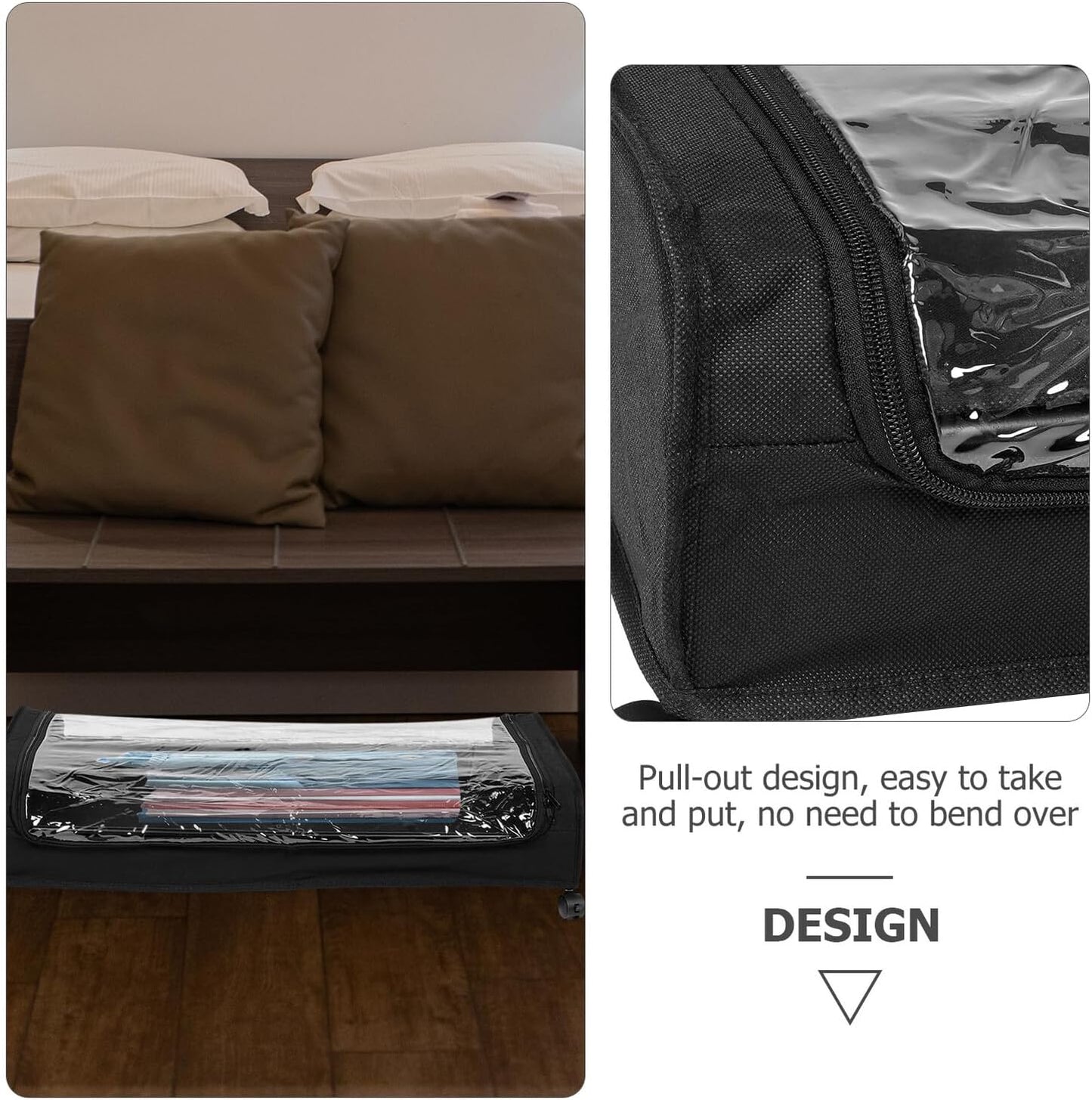 BESTOYARD Bed Storage Organizer with Wheels and Removable Fabric Cover, Metal Frame Clothes Storage Drawer for Bedroom, Pet, Shoes, and Books