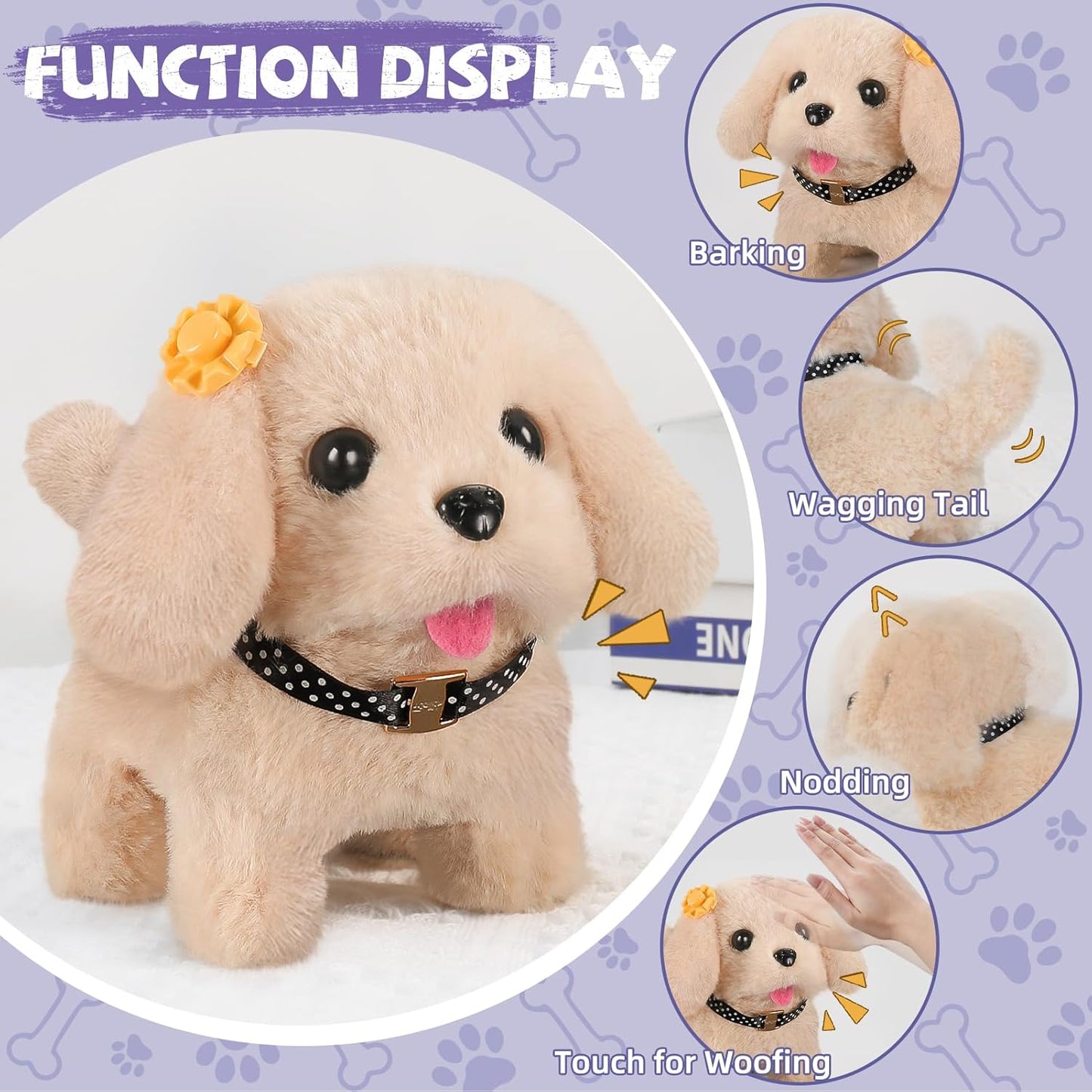 16 Pcs Robot Dog Toys for Girls, Toys for 3 4 5 6 7 8 Year Old Girls Kids Boys, Realistic Robot Puppy Toddlers Girl Toy for 5-7 6-8, Ideas Birthday Gifts for Girl 3 4 5 6 Year Old