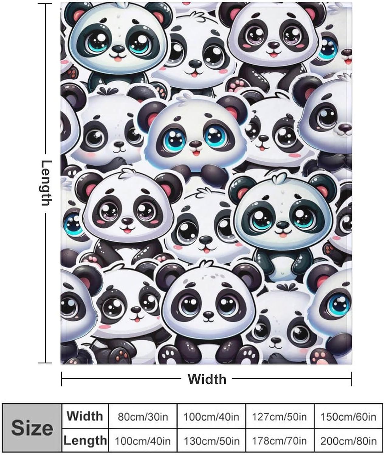 Panda Throw Blanket - Soft Flannel Blankets for Teens Adults Women Men - Warm Panda Throw Blankets for All Season Lap, Chair, Sofa - 70"x50"